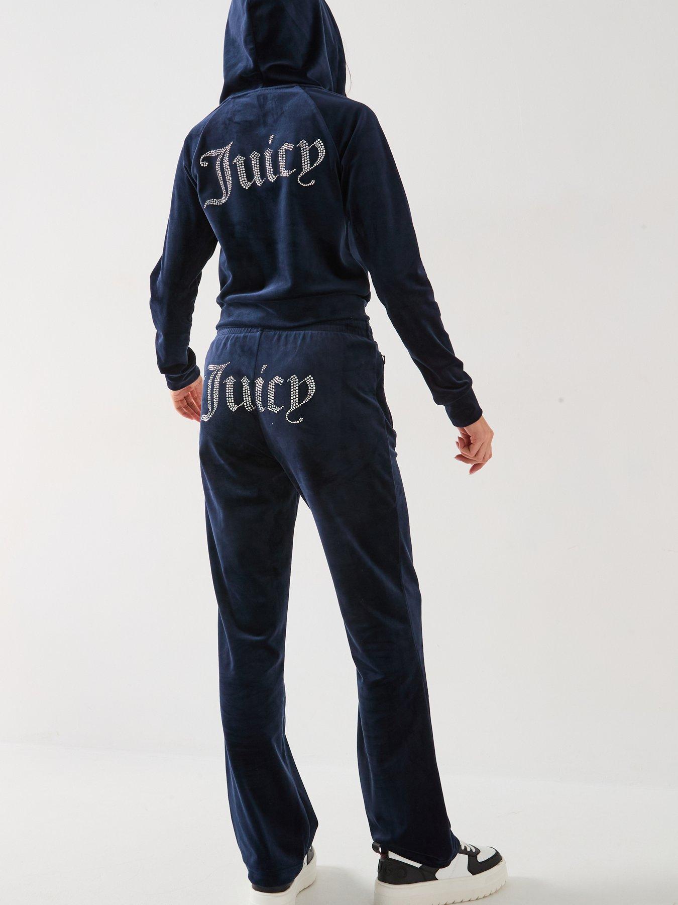 Juicy Couture Classic Velour Zip Up Madison Diamante Logo Hoodie