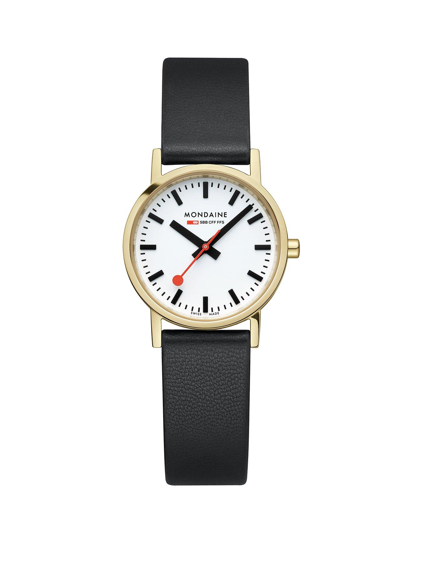 undefined Ladies 30mm Classic Black Vegan Leather Strap Watch