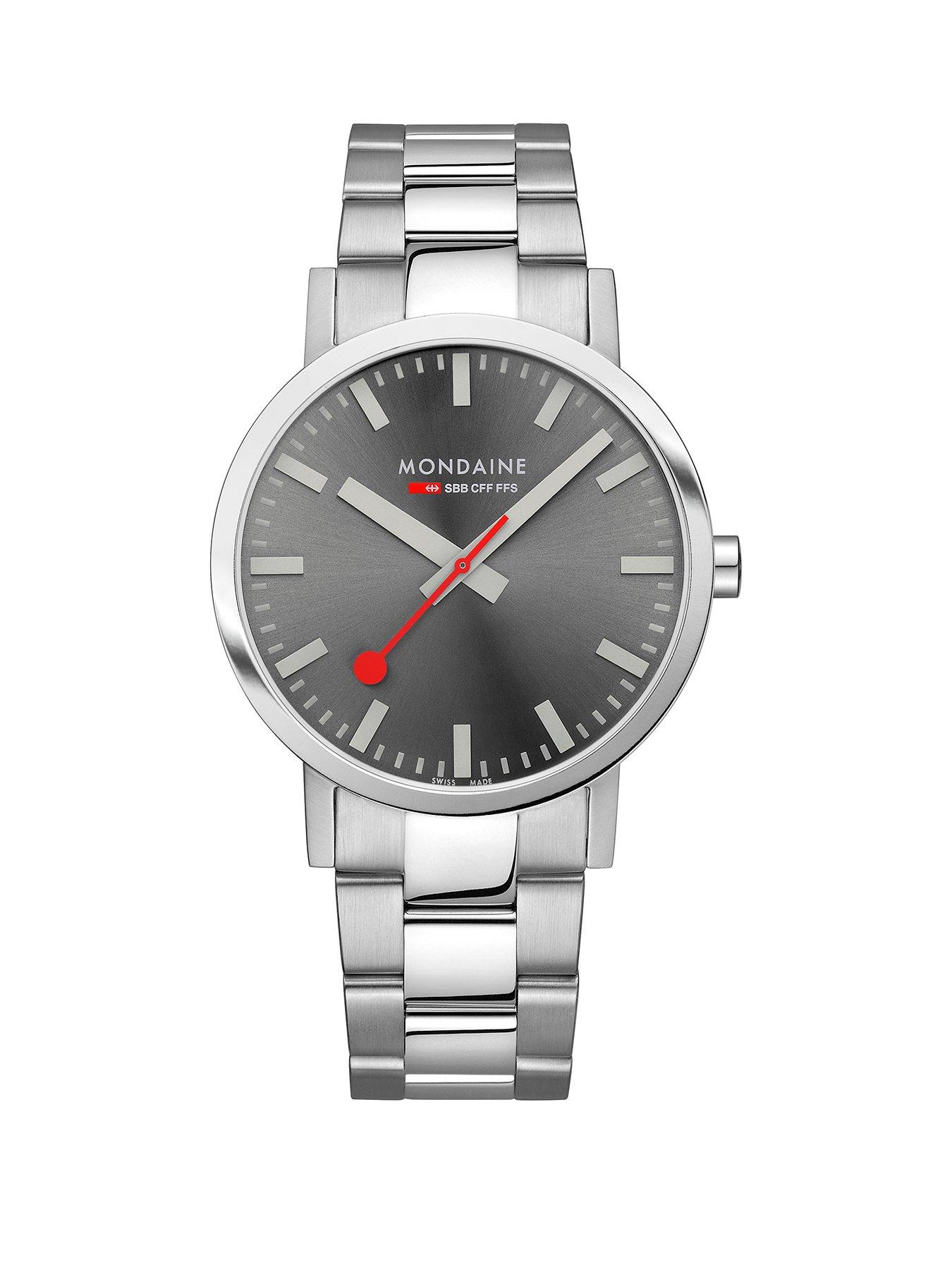 undefined Mens 40mm Classic Stainless Steel Strap Watch