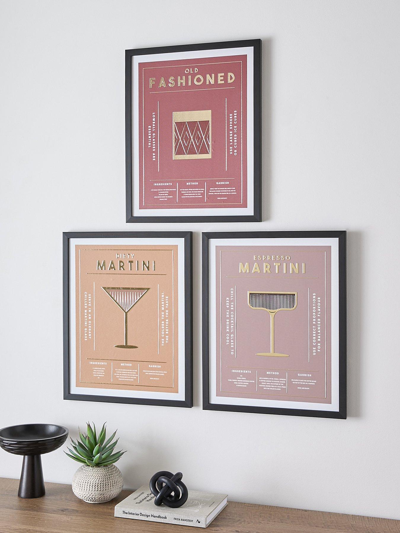 undefined Set of 3 Gold Foil Cocktail Frames 40x50cm - FSC® Certified