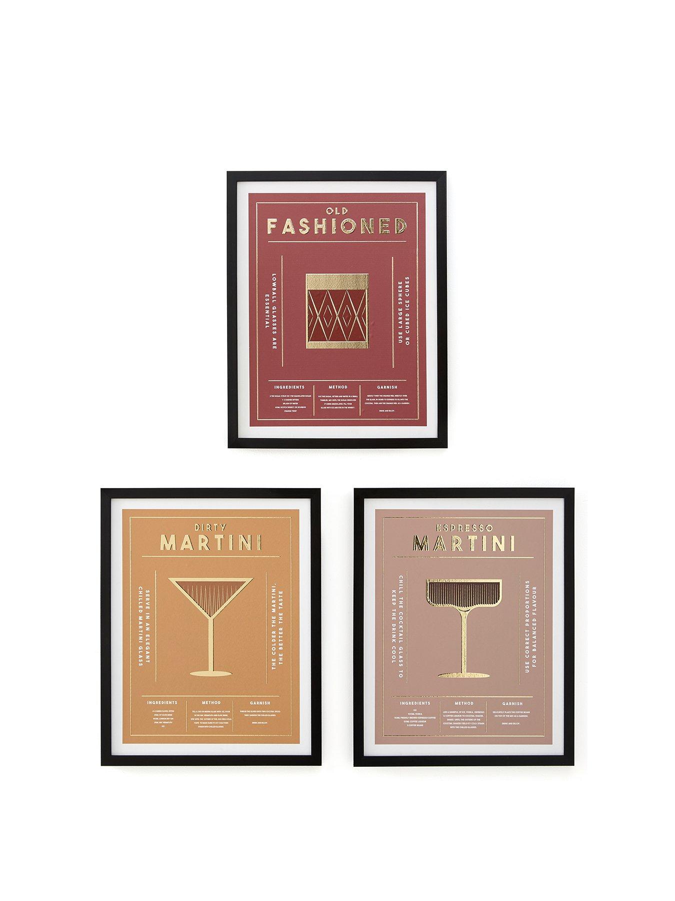 Image 2 of 5 of The Very Collection Set of 3 Gold Foil Cocktail Frames 40x50cm - FSC&reg; Certified