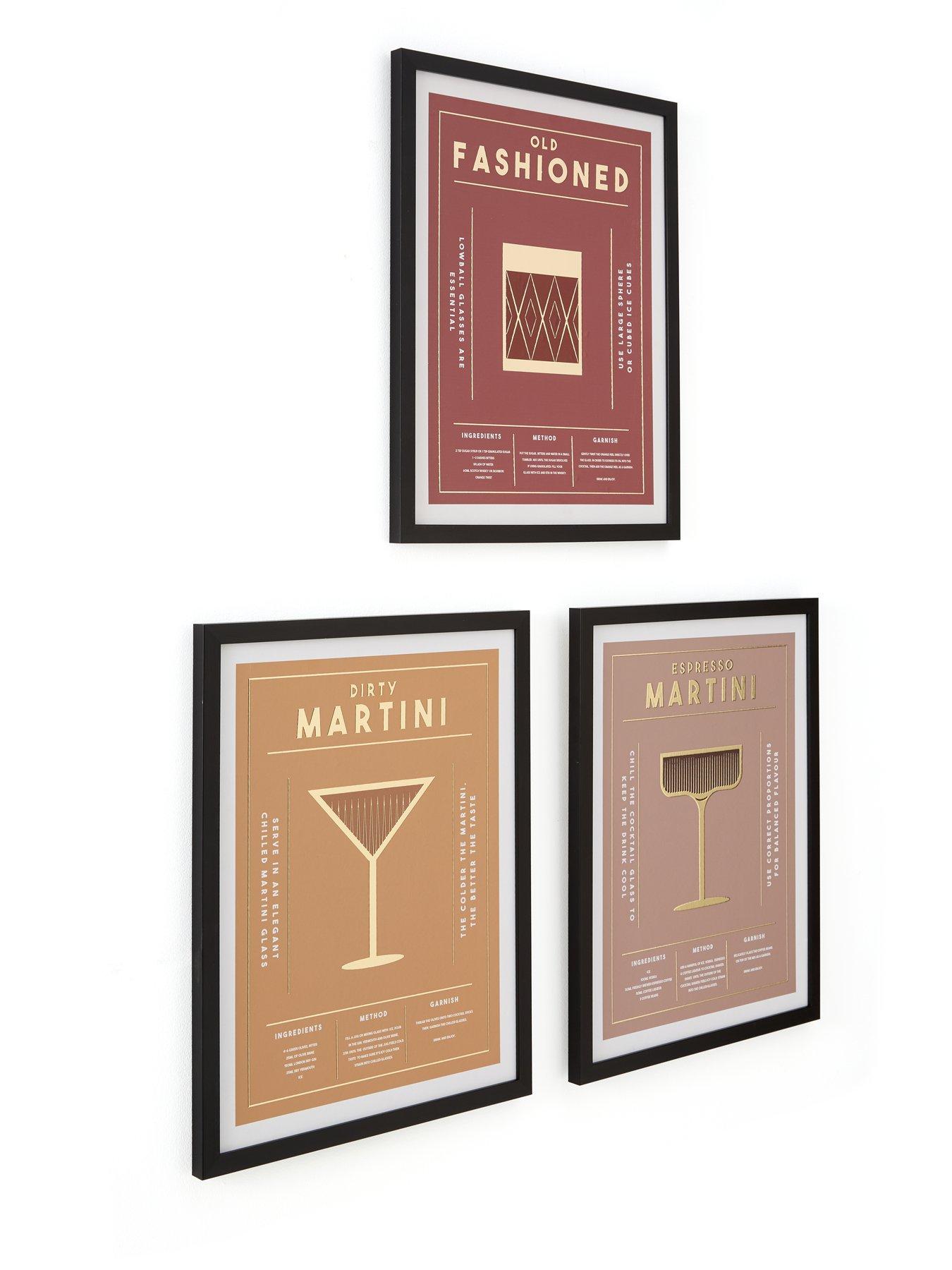 Image 3 of 5 of The Very Collection Set of 3 Gold Foil Cocktail Frames 40x50cm - FSC&reg; Certified