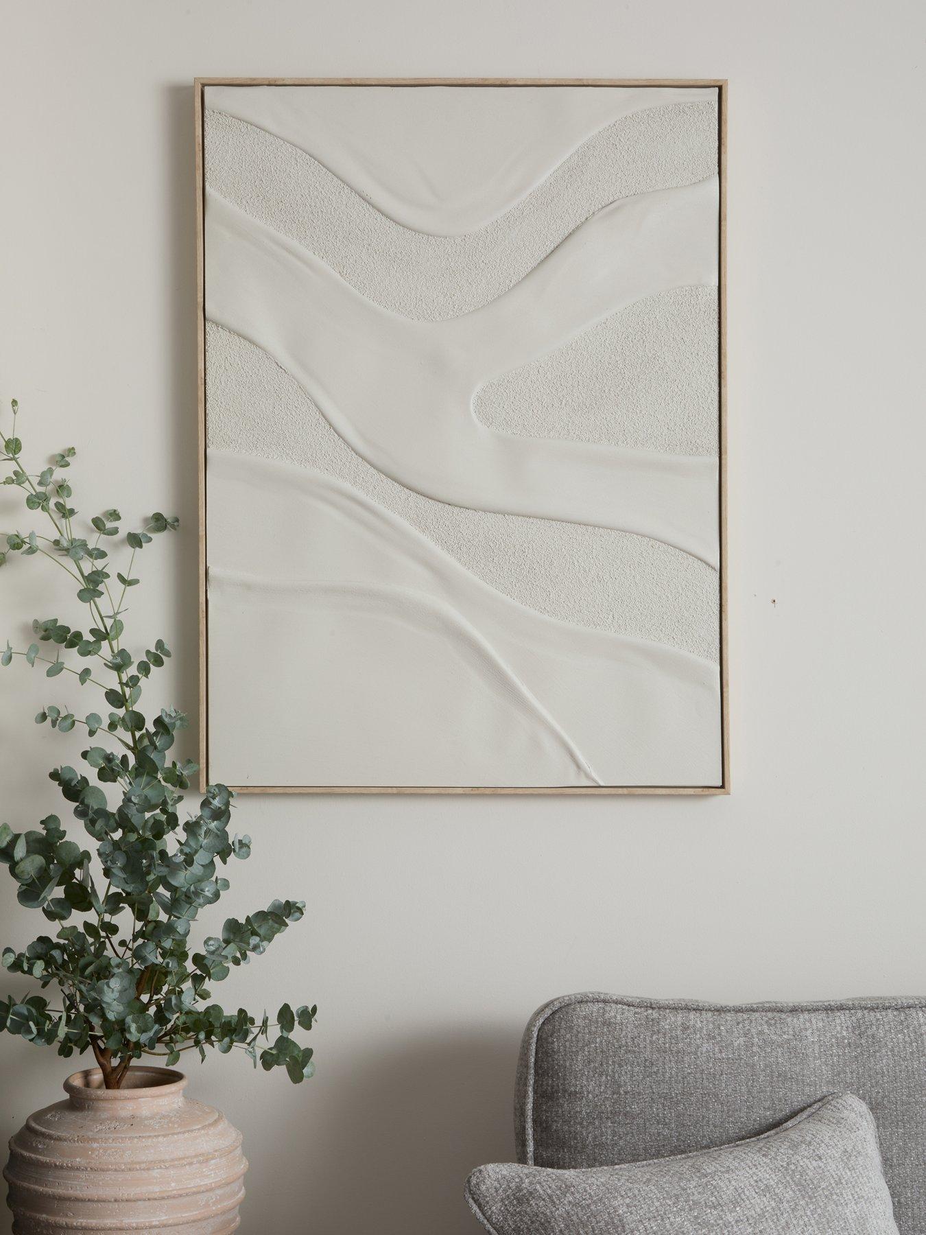 undefined White Sand Hand Paint Capped Canvas 60x80cm - FSC Certified