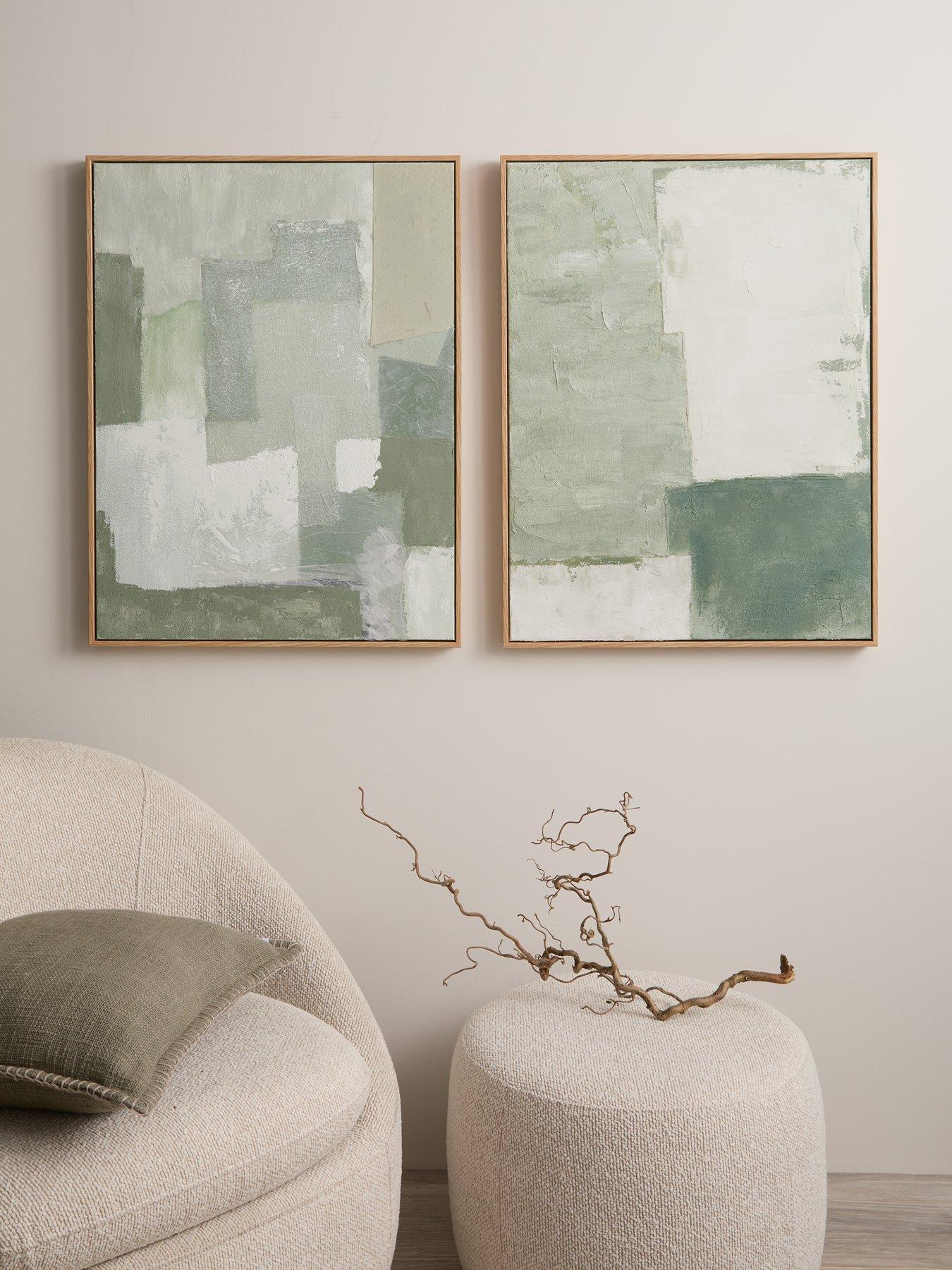 undefined Set of 2 MK Abstract Hand Paint Capped Canvas 60x80cm - FSC Certified