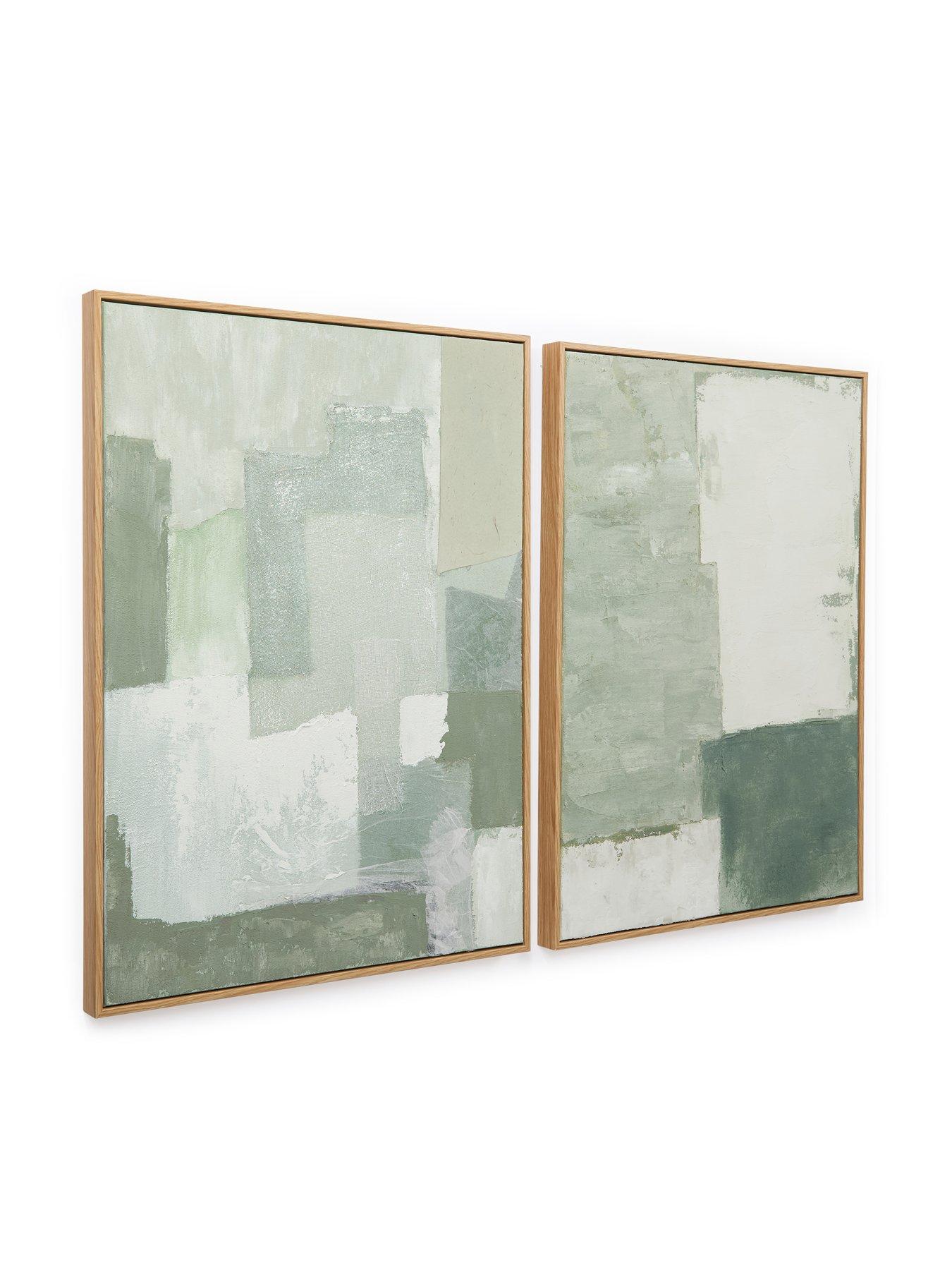 Image 3 of 6 of Michelle Keegan Home Set of 2 MK Abstract Hand Paint Capped Canvas 60x80cm - FSC Certified