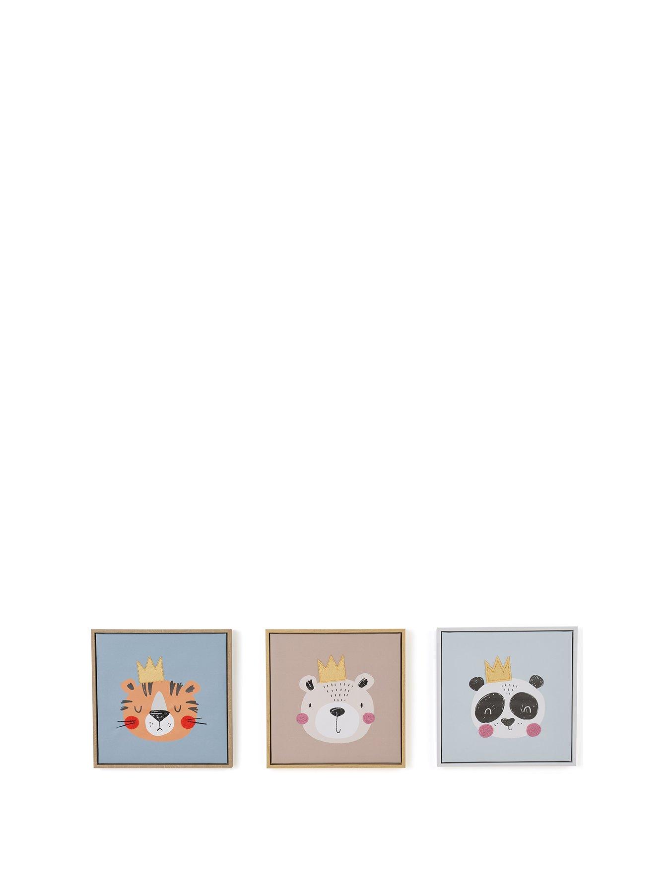 Image 2 of 7 of The Very Collection Set of 3 Animal Canvas with Embroidery 25x25cm - FSC&reg;Certified