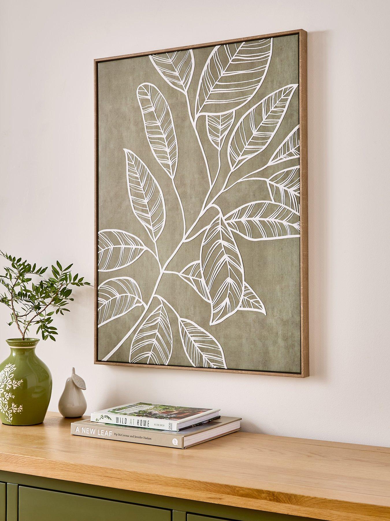 undefined Green Botanical Printed Capped Canvas with Foam Technique 60x80cm - FSC® Certified