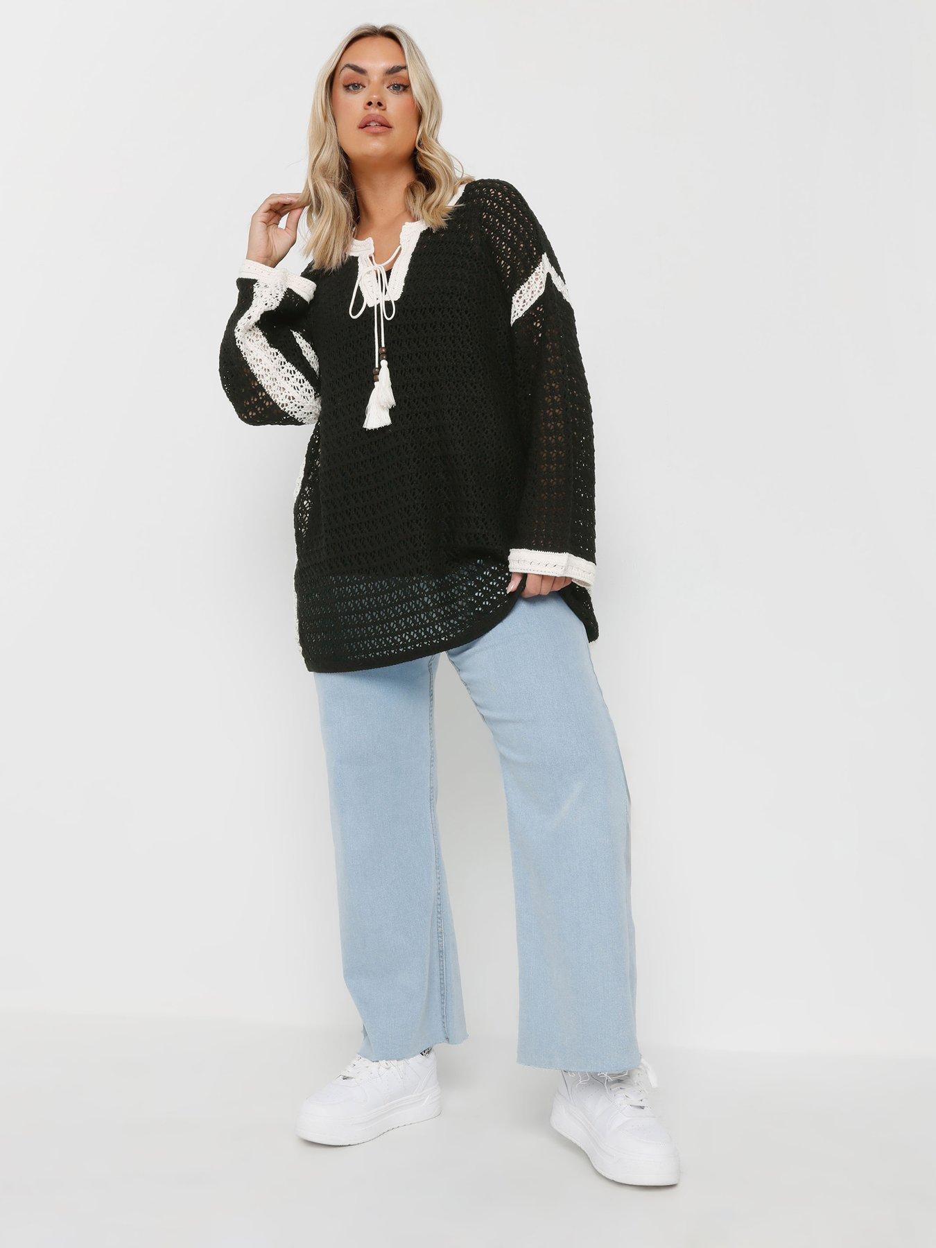 Image 3 of 4 of Yours Curve Tipped Edge Tunic - Black