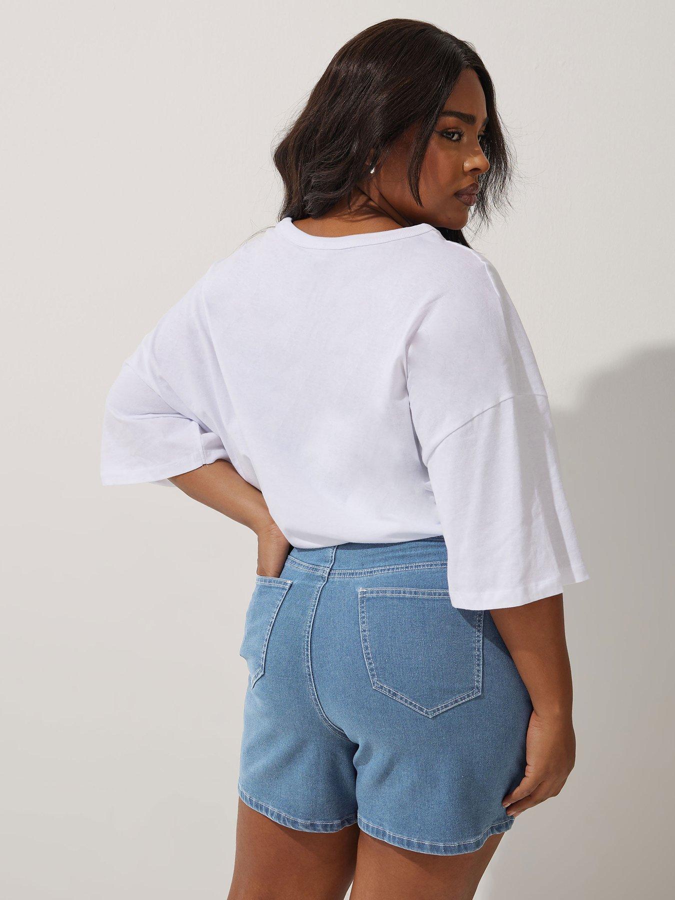 Image 2 of 4 of Yours Curve Daisy Short - Blue