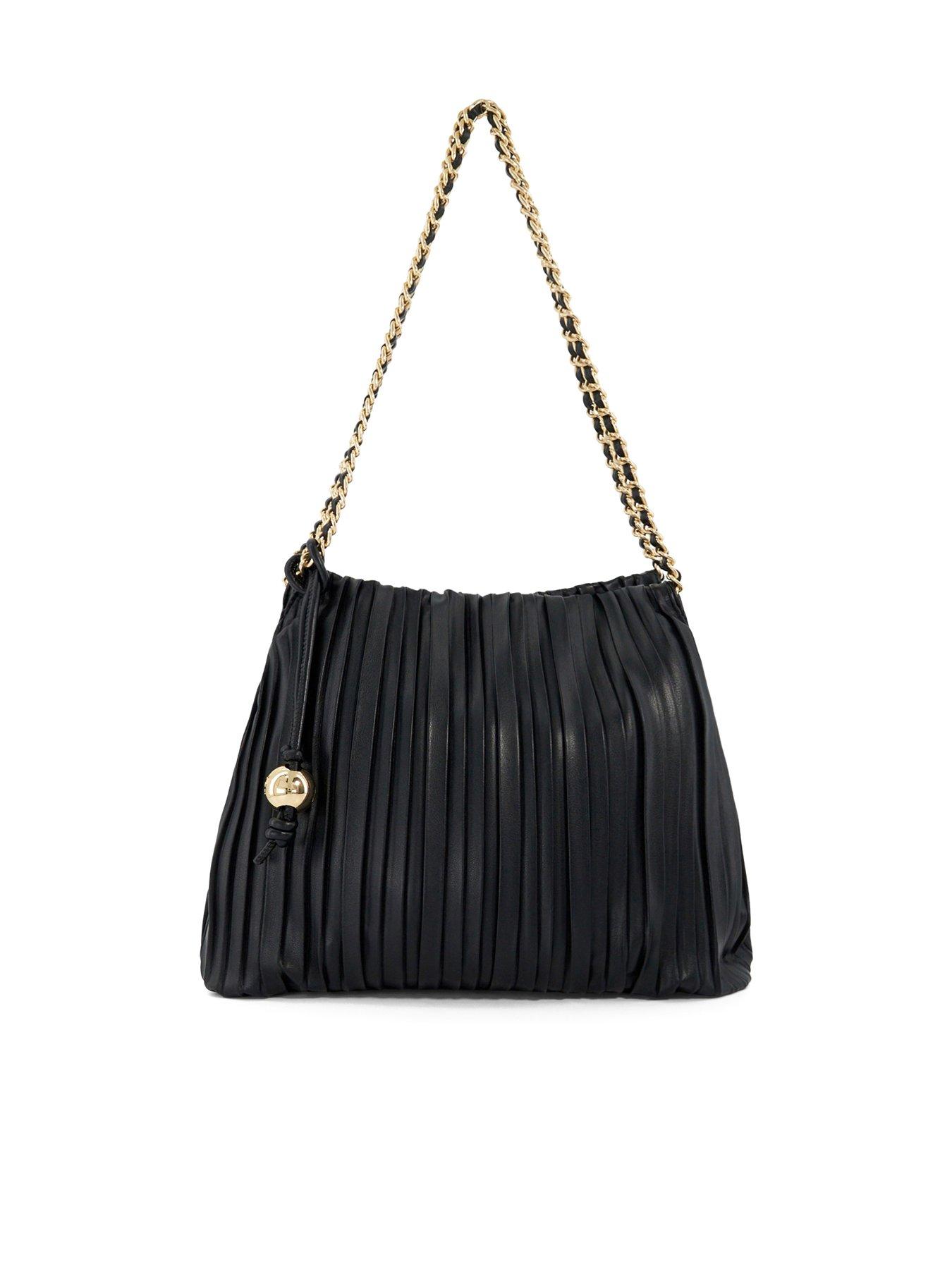 undefined Dominic Pleated Chain Handle Bag - Black