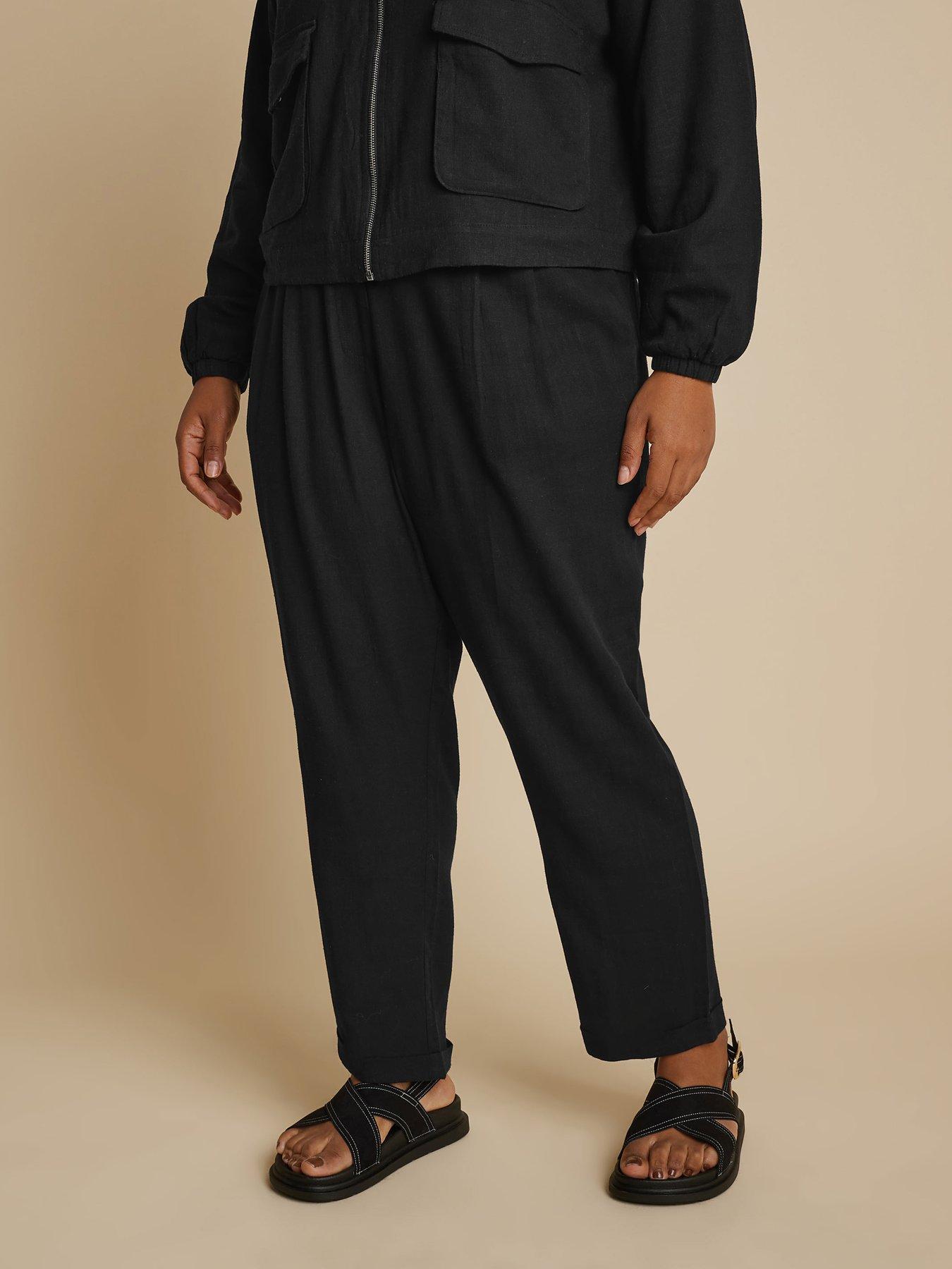 undefined Curve Linen Formal Trouser