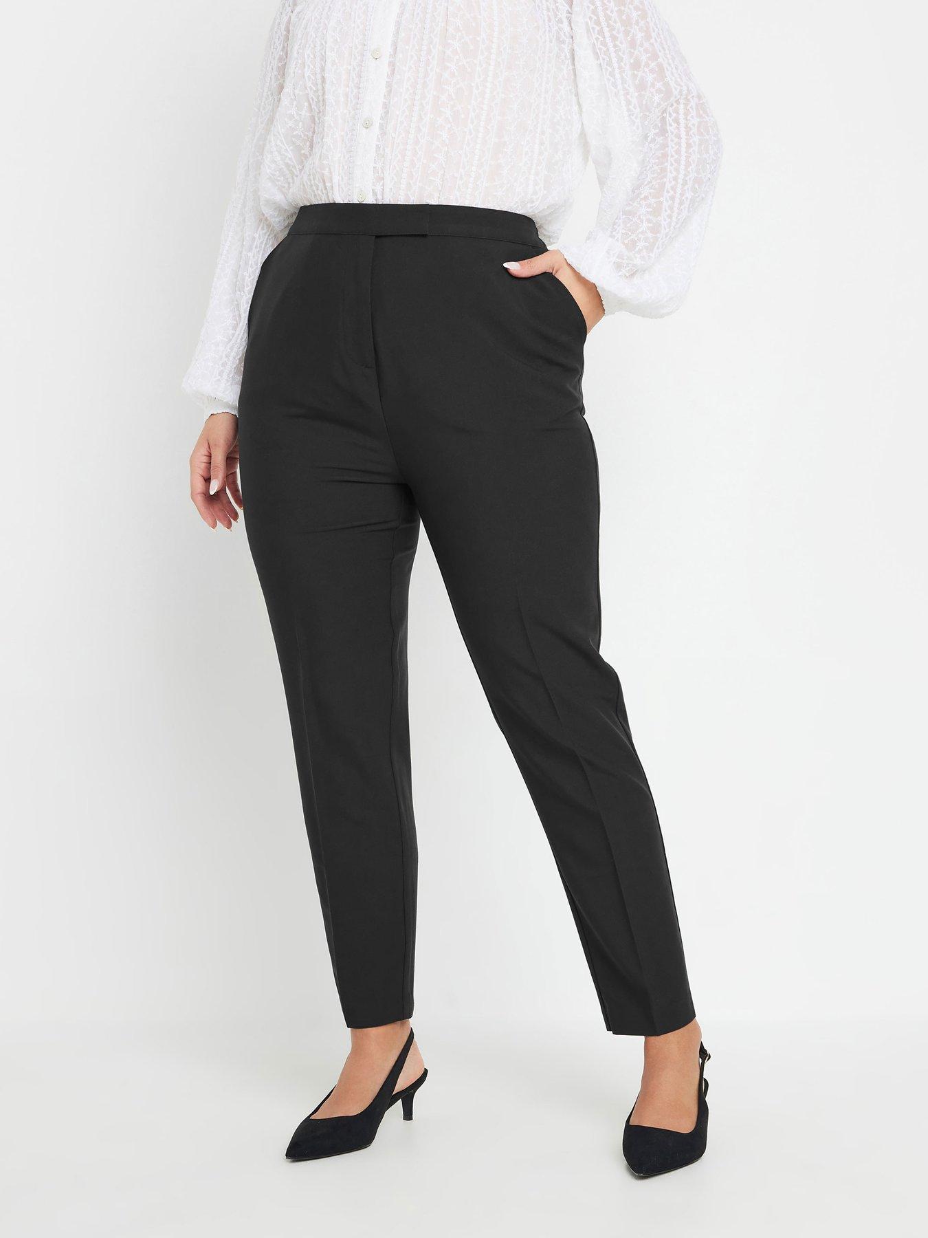 Pull On Trousers in Black Print - 3440106