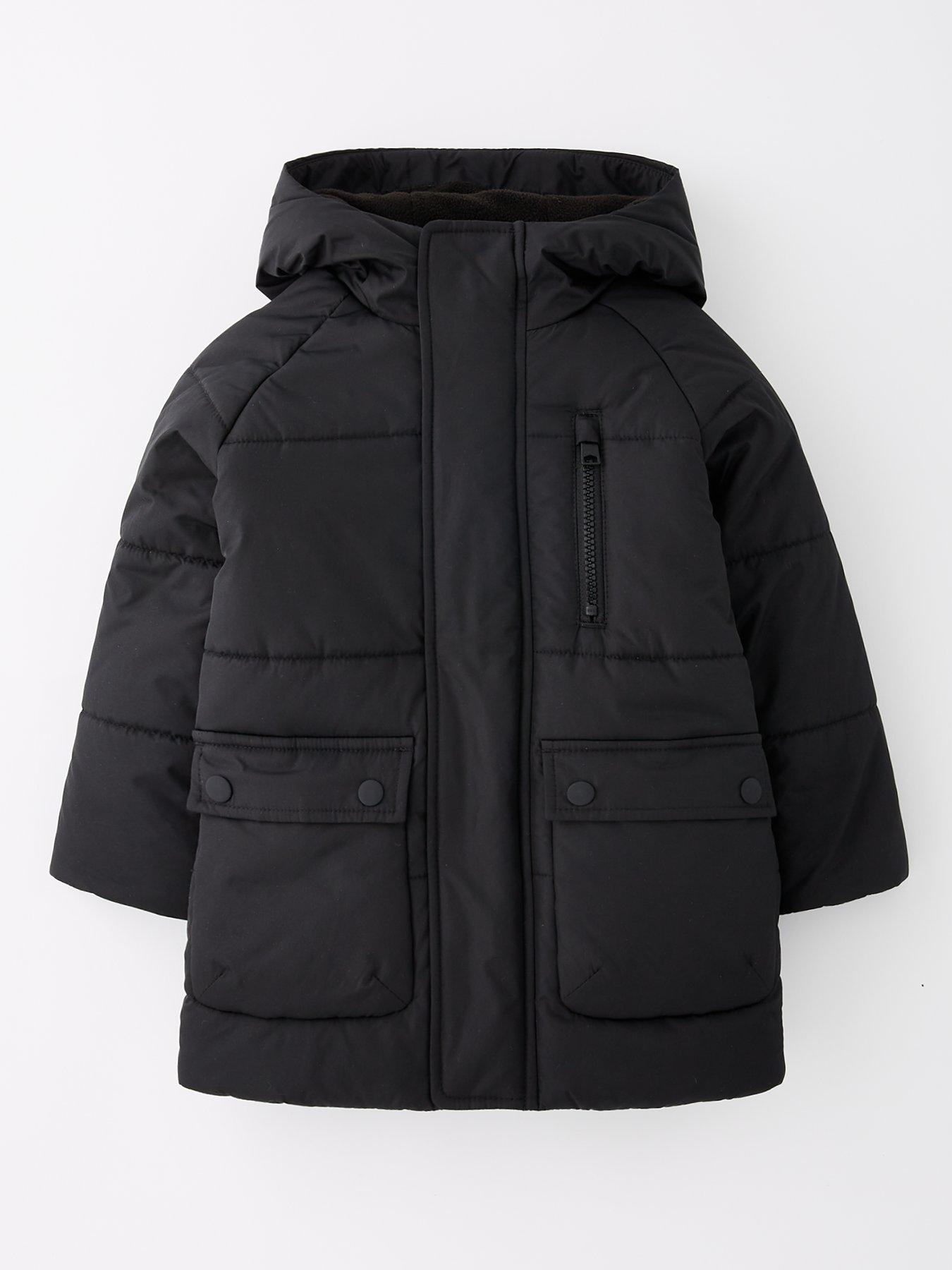 Image 1 of 4 of Mini V by Very Boys Hooded Padded Coat - Black