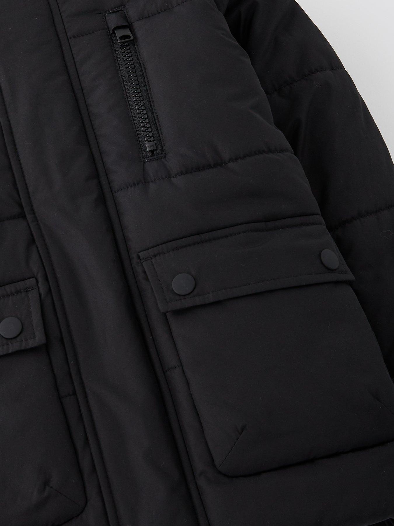 Image 3 of 4 of Mini V by Very Boys Hooded Padded Coat - Black