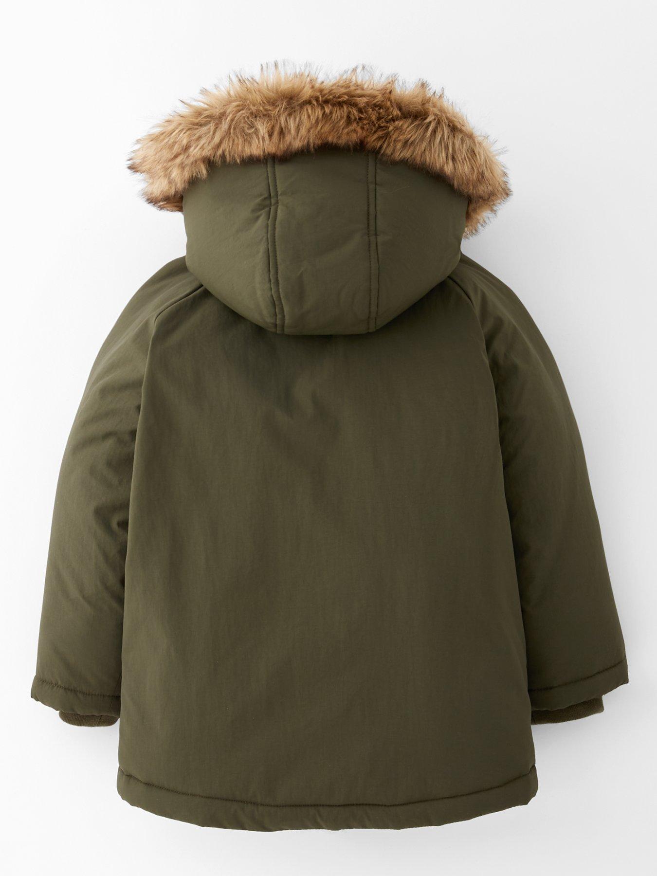 Image 2 of 4 of Mini V by Very Boys Fur Parka Coat