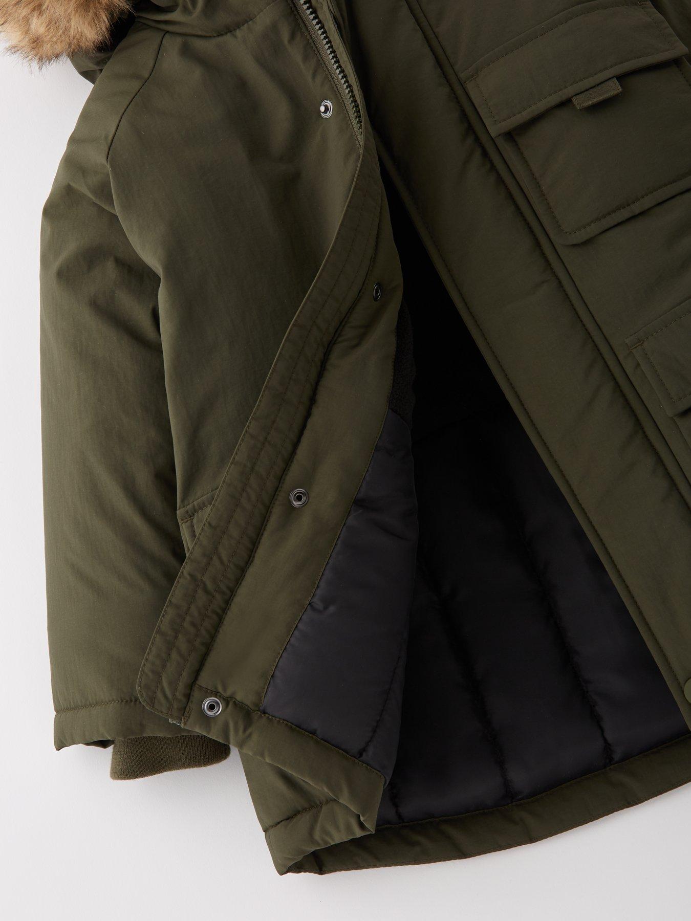Image 4 of 4 of Mini V by Very Boys Fur Parka Coat