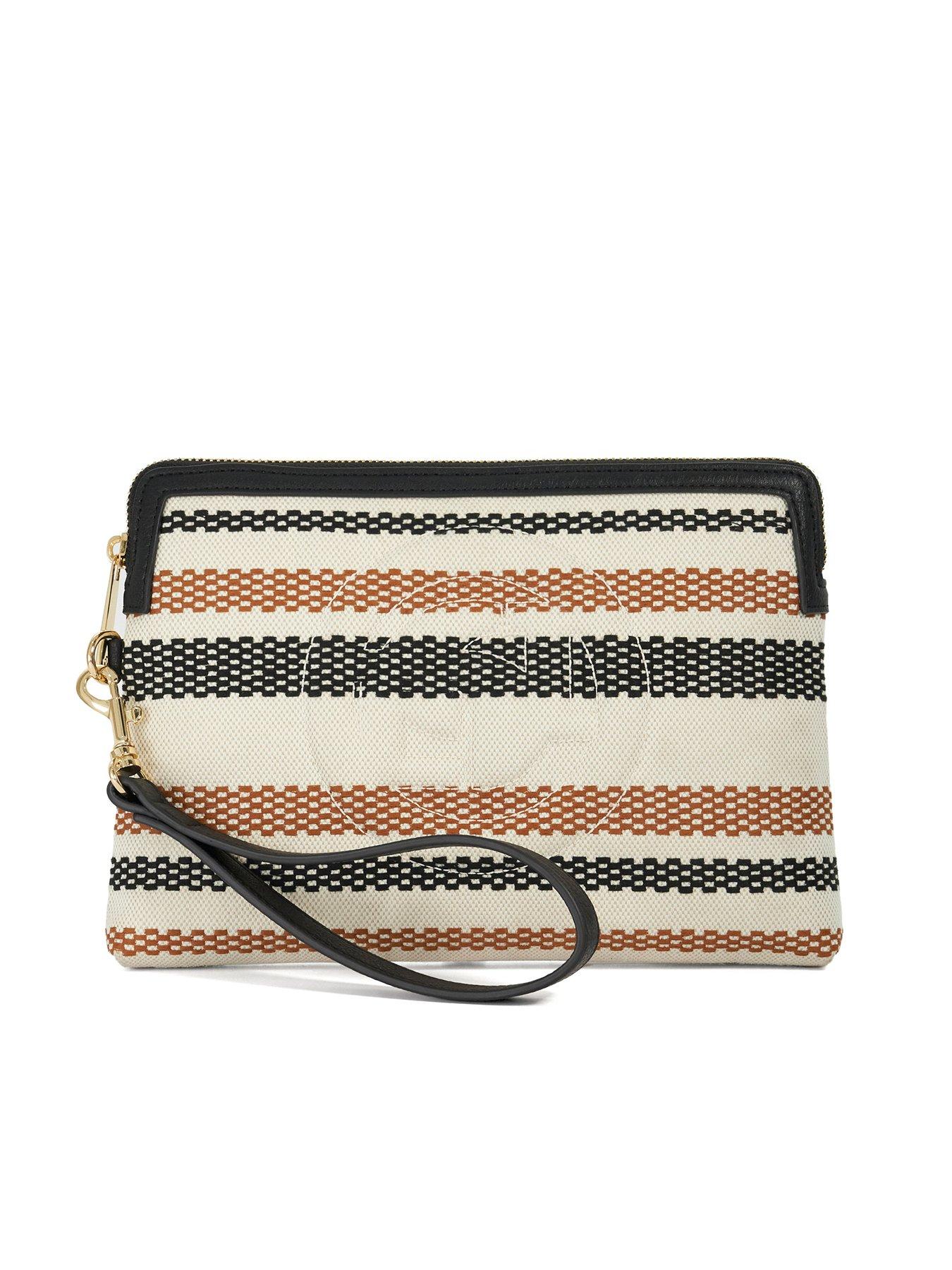 undefined Slay Canvas Zip Up Wristlet Pouch - Tan