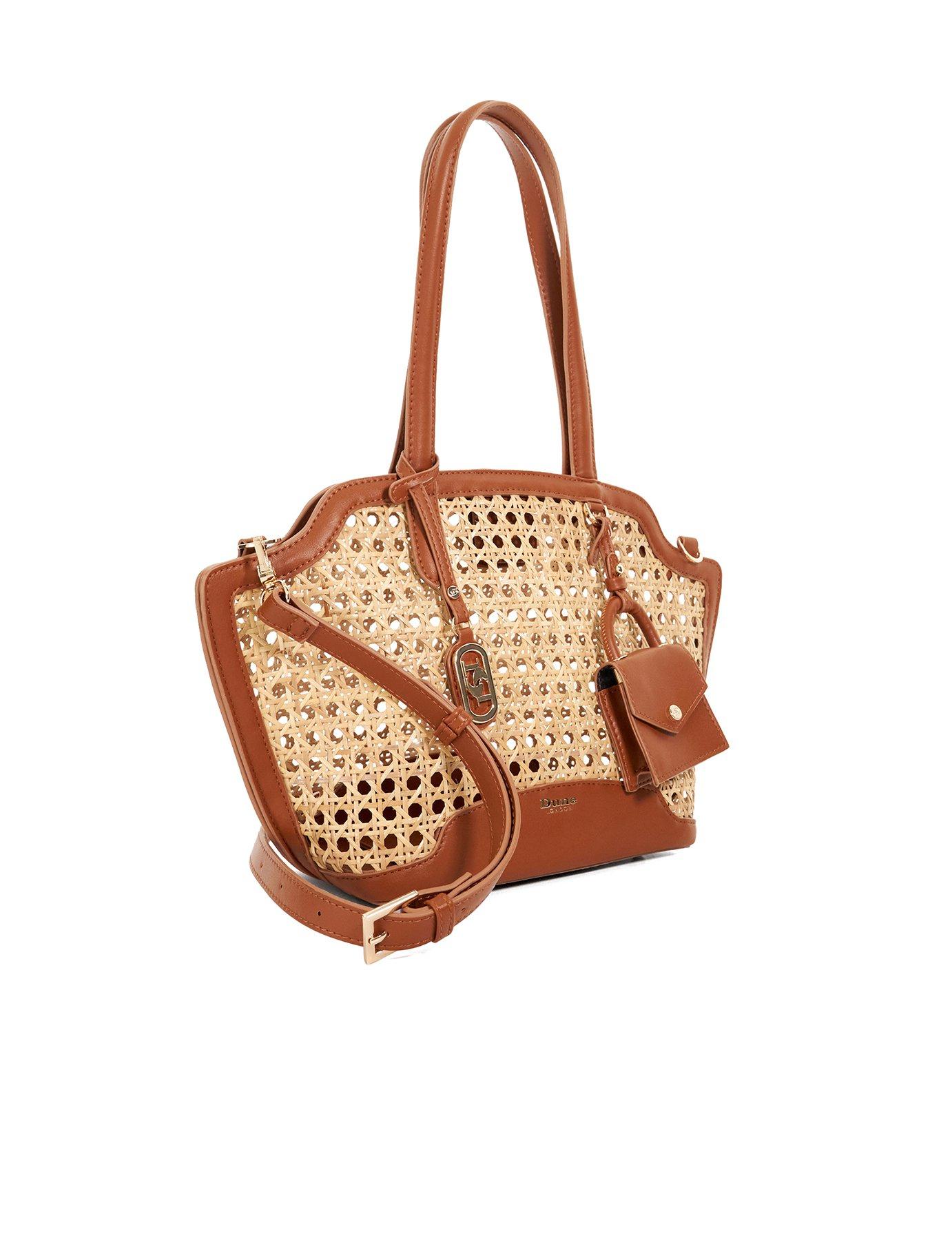 Image 2 of 4 of Dune London Dinidecided Long Handle Shoulder Bag - Natural Rattan