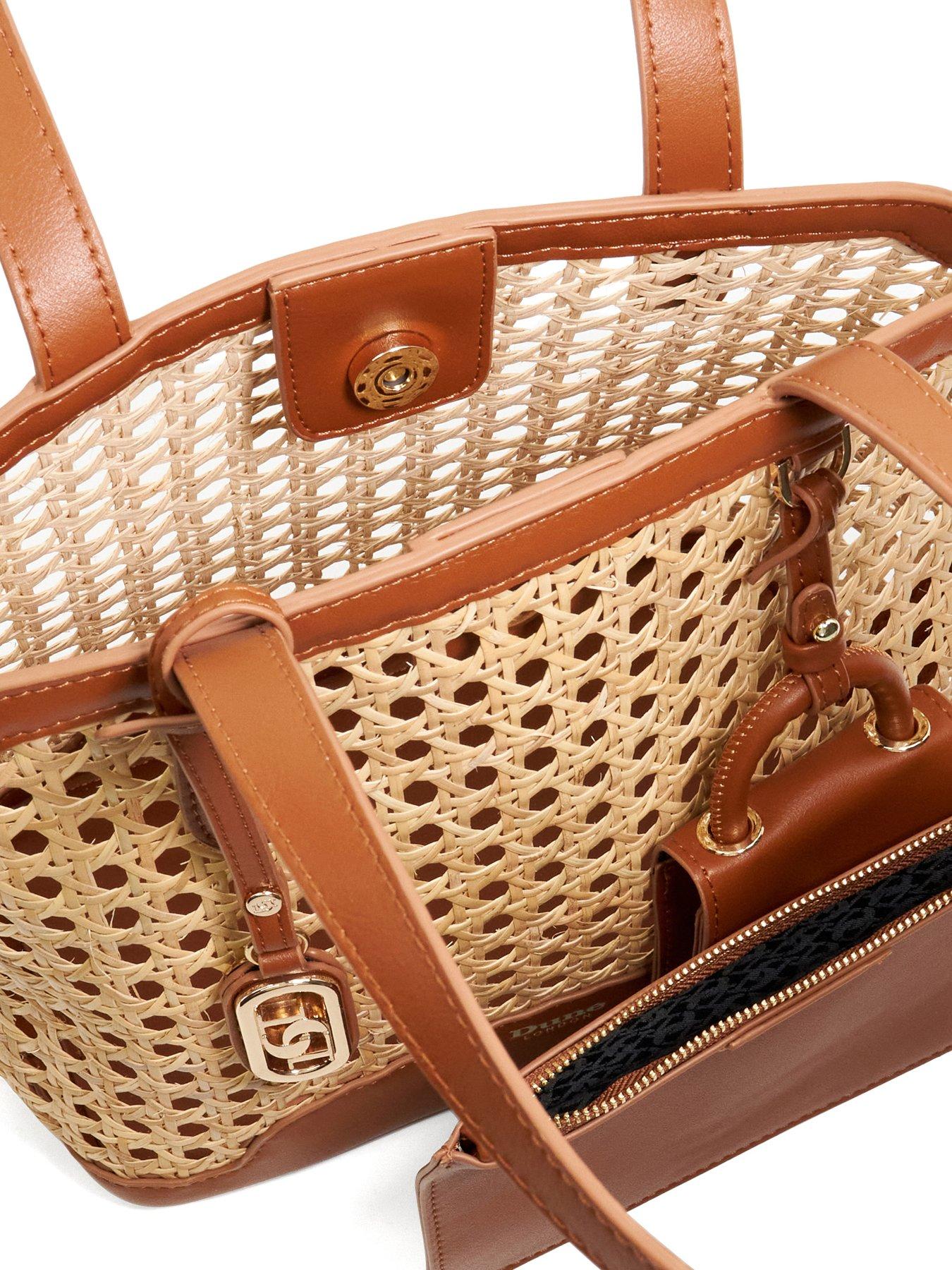Image 4 of 4 of Dune London Dinidecided Long Handle Shoulder Bag - Natural Rattan