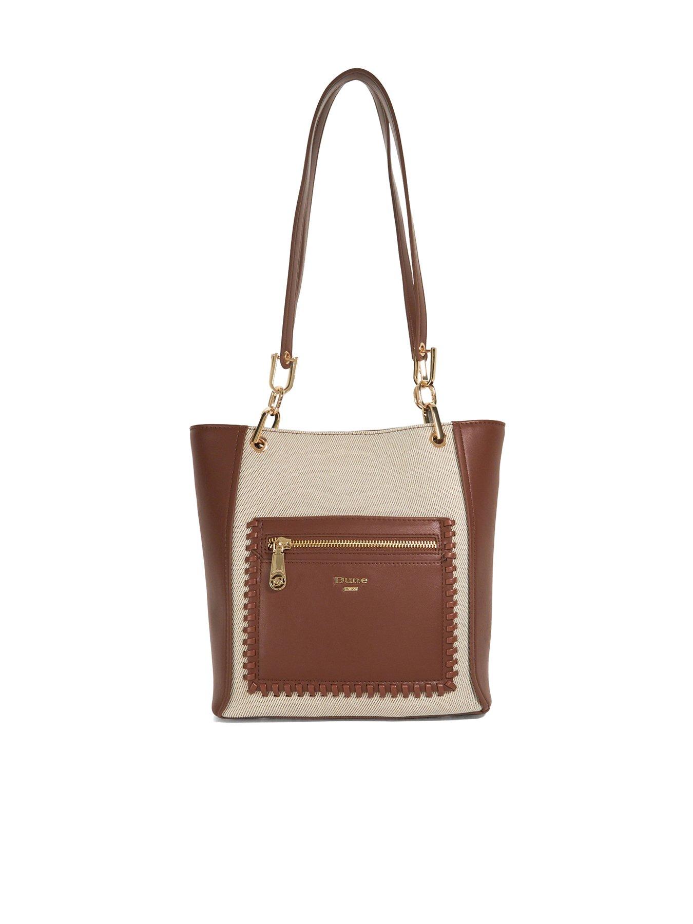 undefined Duckie Long Handle Logo Tote - Tan