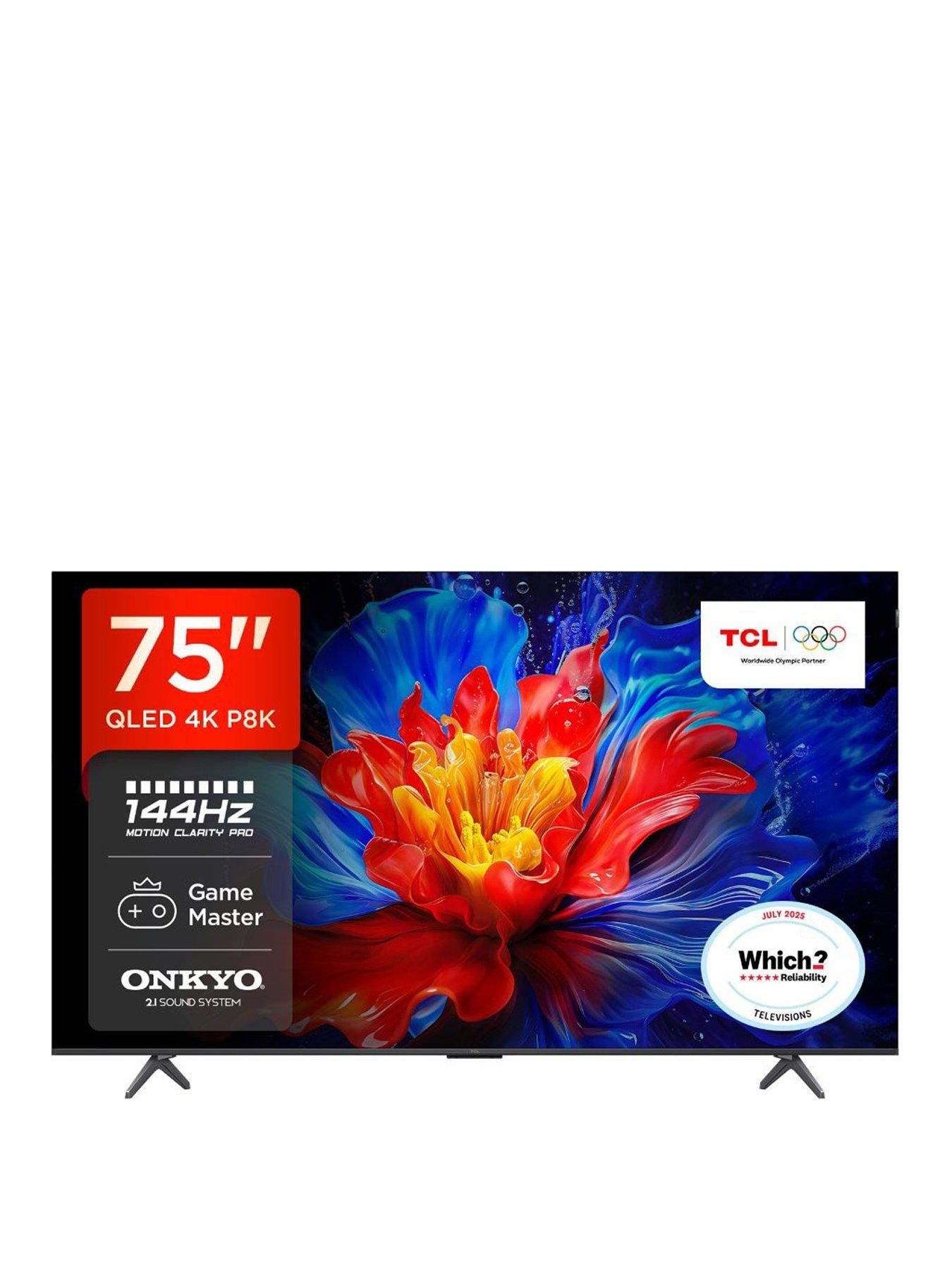 TCL 75P8K-UK 75-inch, QLED, 4K HDR Pro, 144HZ, Google Smart TV | Very