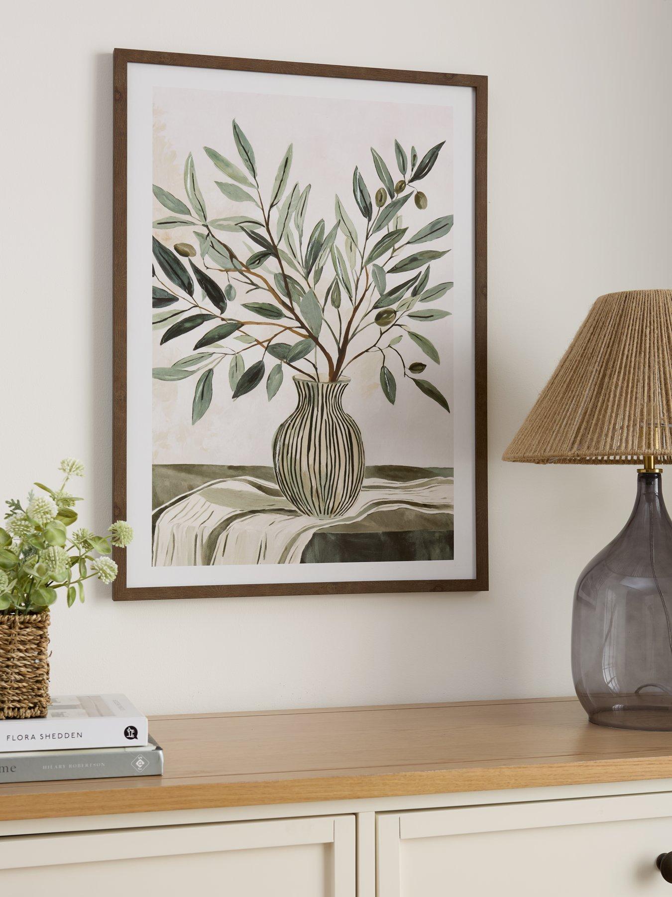 Very Home Framed Olive Vase Printed Canvas 50x70cm - FSC® Certified