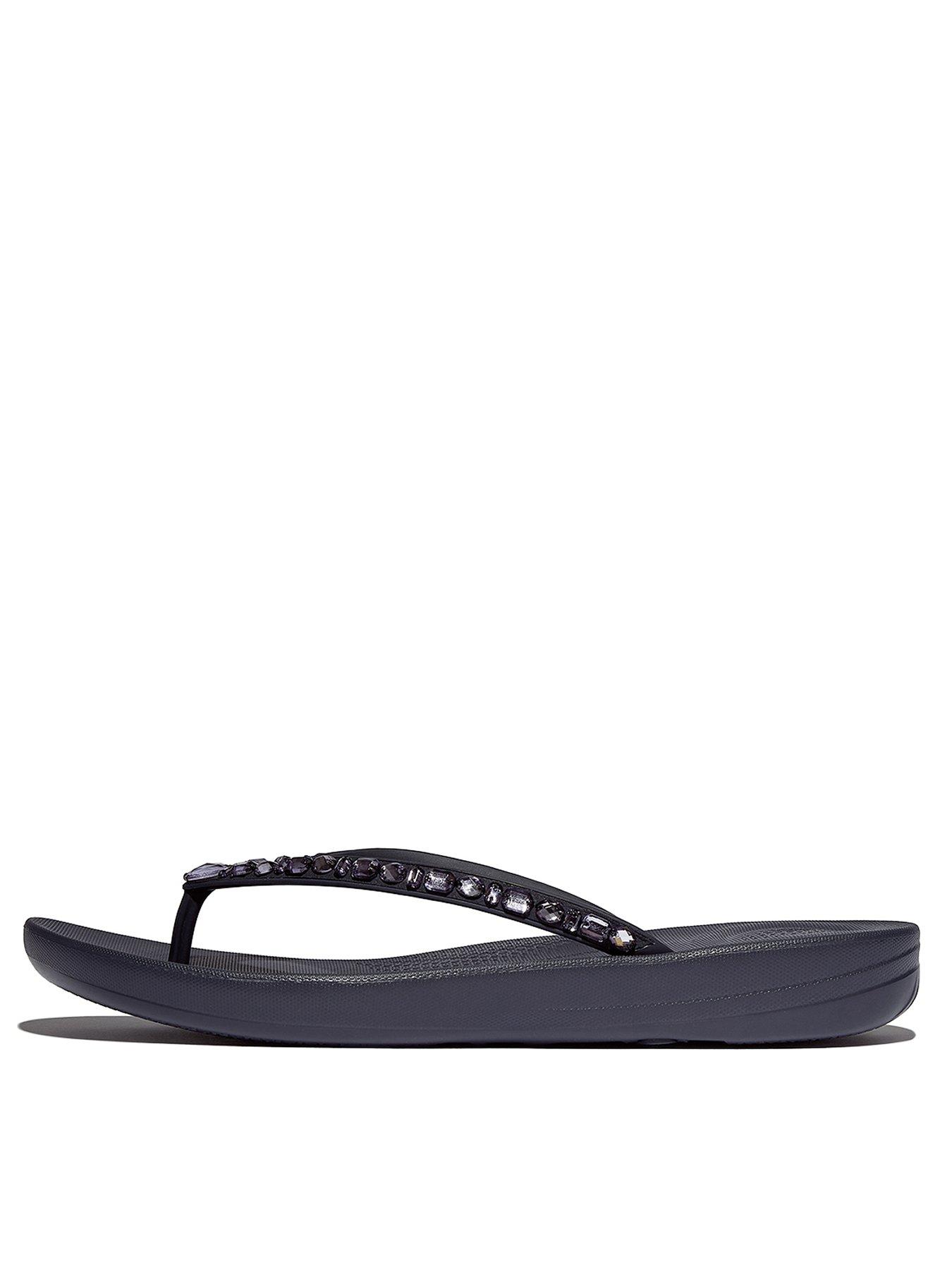 undefined Iqushion Multi-crystal Ergonomic Flip-flops - Midnight Navy