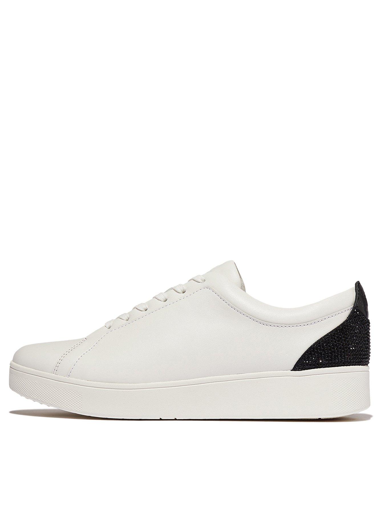 undefined Rally Crystal Backtab Leather Trainer - White