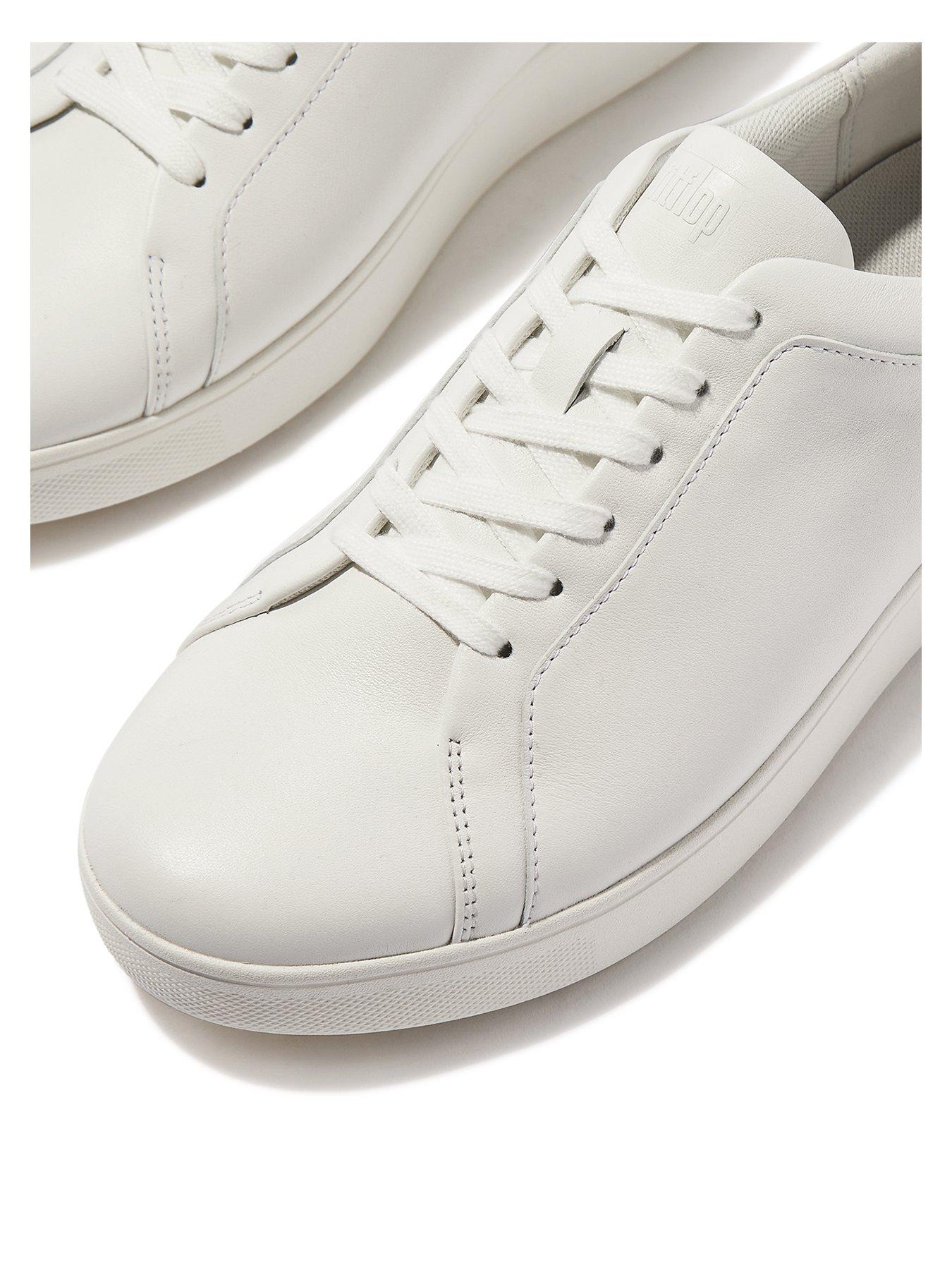 Image 4 of 5 of FitFlop Rally Crystal Backtab Leather Trainer - White