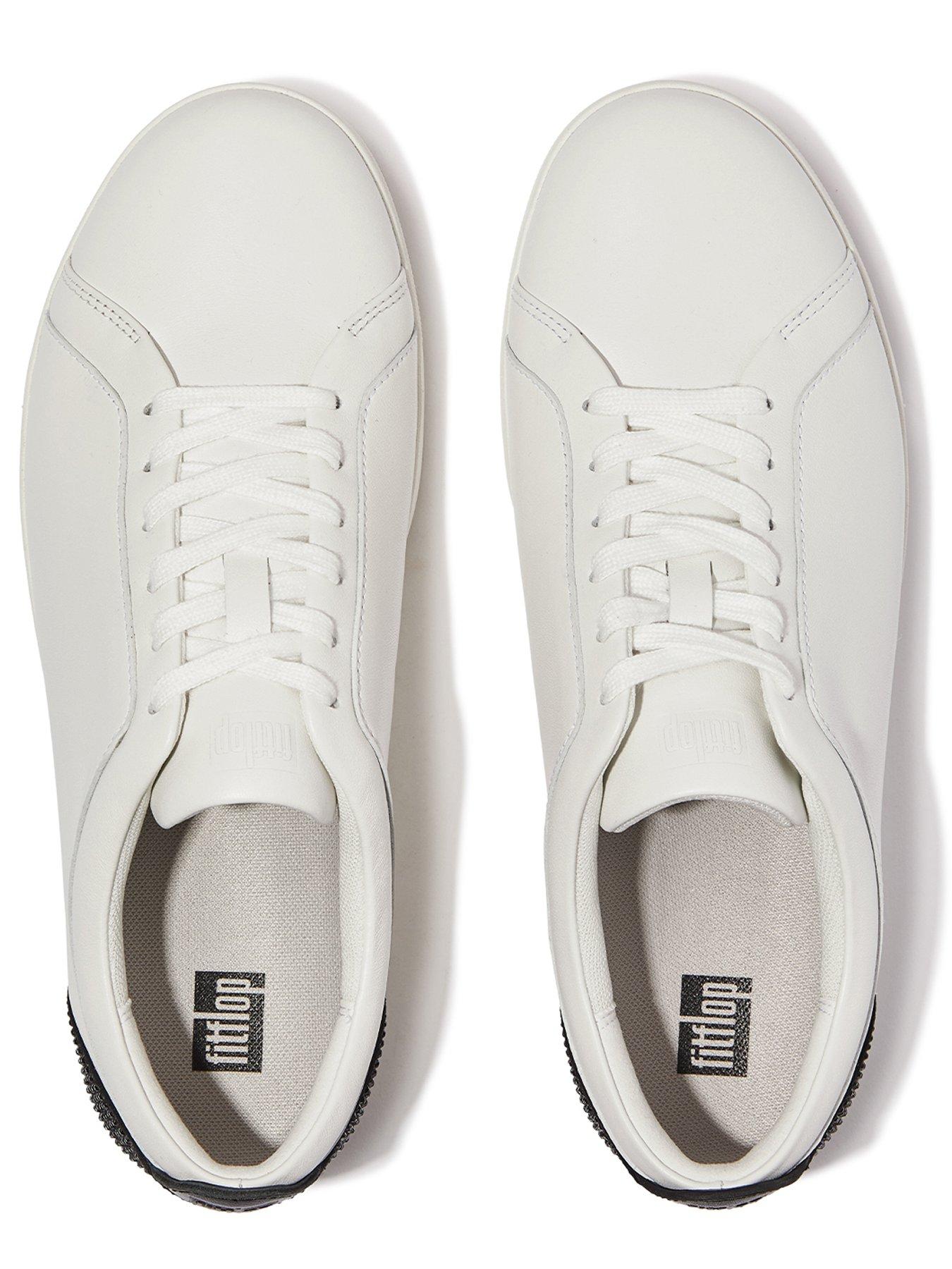 Image 5 of 5 of FitFlop Rally Crystal Backtab Leather Trainer - White