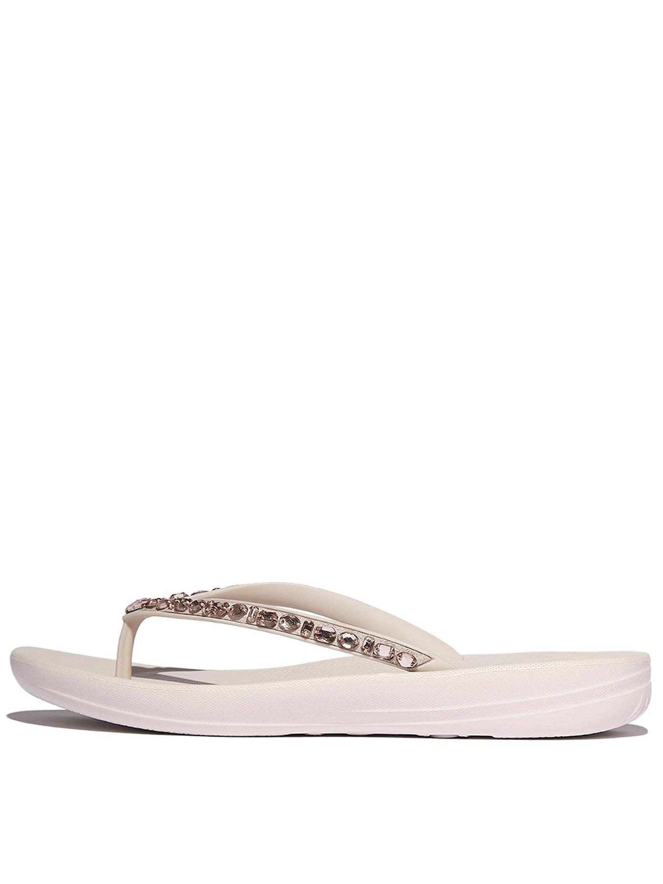 Image 1 of 5 of FitFlop Iqushion Multi-crystal Ergonomic Flip-flops - Nude Rose
