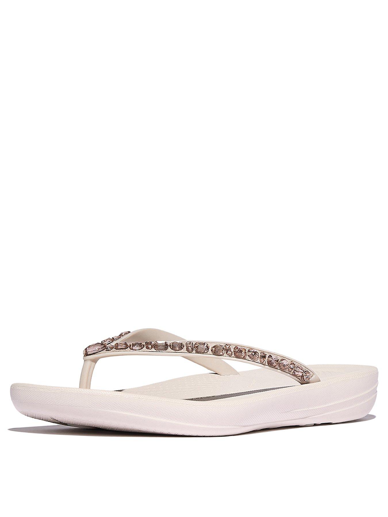 Image 2 of 5 of FitFlop Iqushion Multi-crystal Ergonomic Flip-flops - Nude Rose