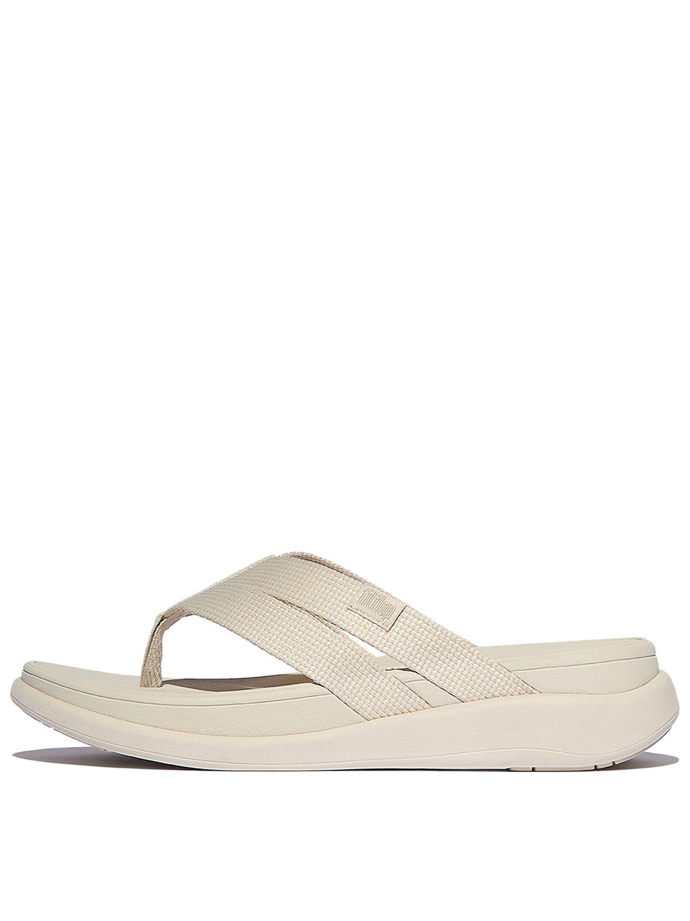 FitFlop F-Mode Go Webbing Flatform Strappy Flip-Flops - Beige