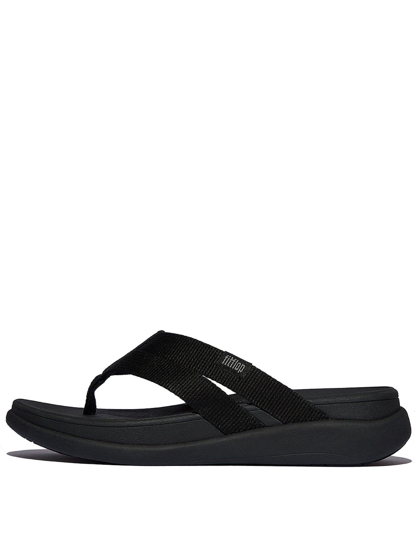 undefined F-mode Go Webbing Flatform Strappy Flip-flops - All Black