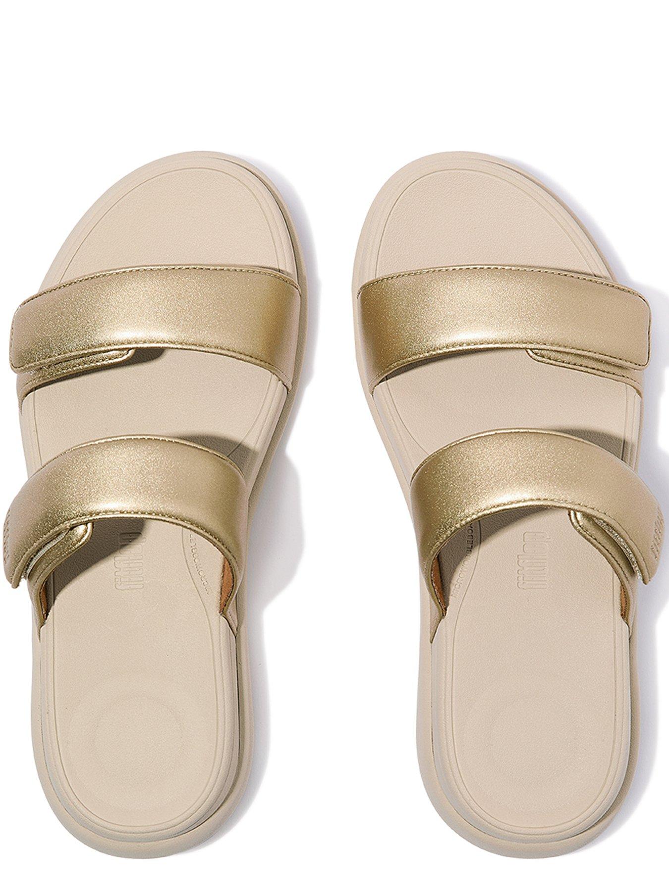 Image 3 of 4 of FitFlop F-mode Go Adjustable Flatform Two-bar Slides - Platino