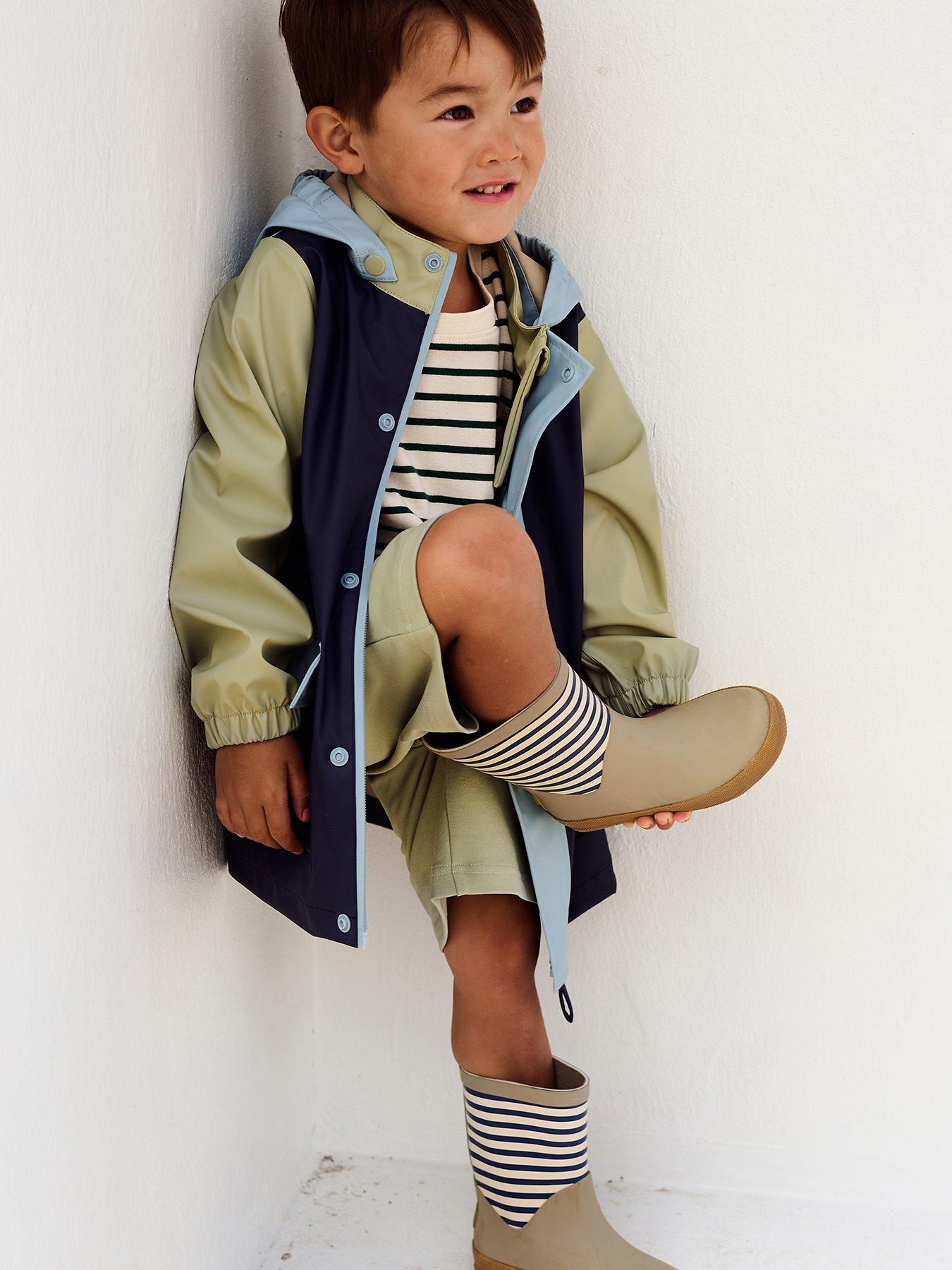 undefined Boys Colourblock Rain Jacket - Navy