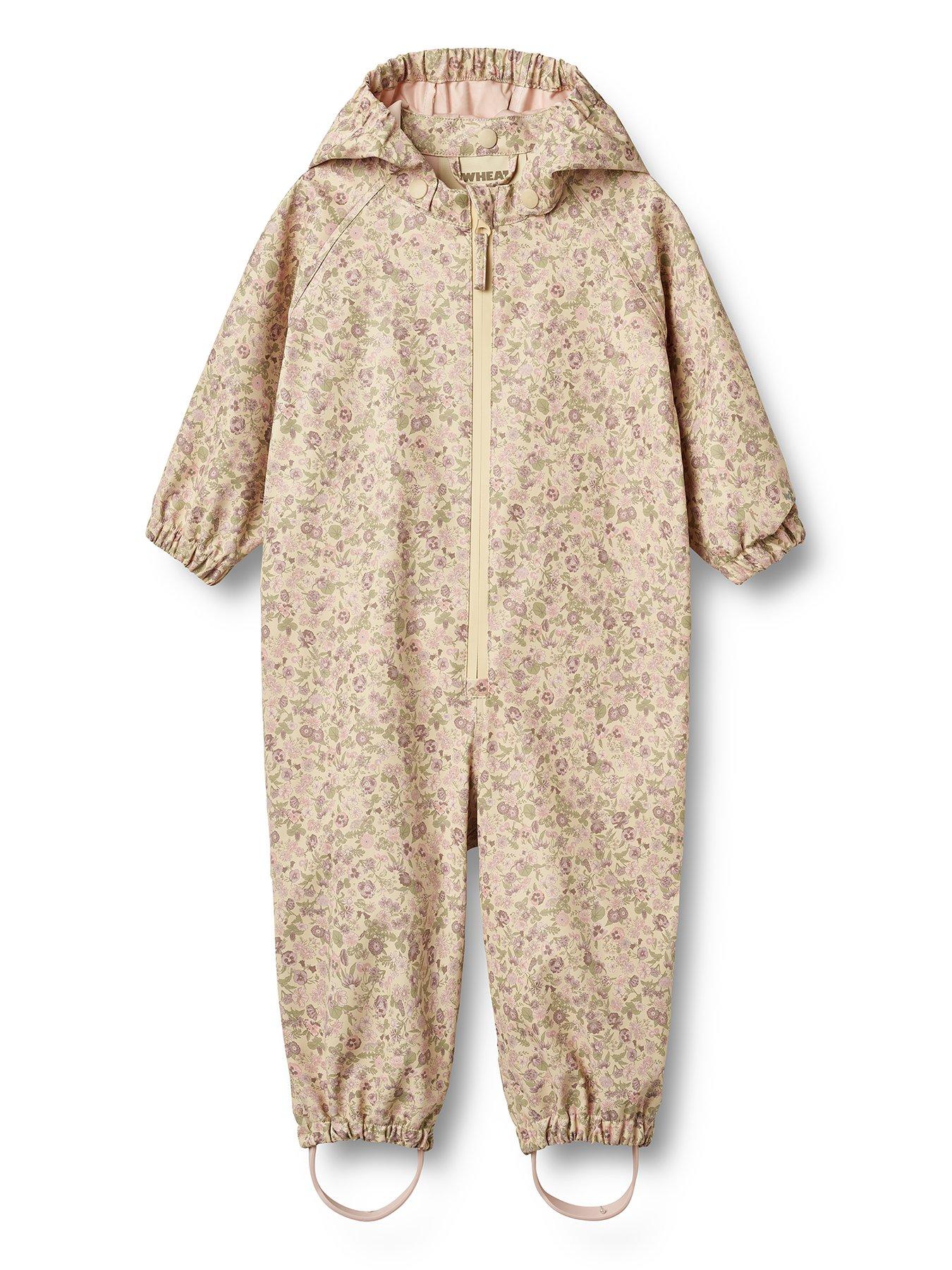 undefined Baby Girls Sibling Printed Puddlesuit - Cream