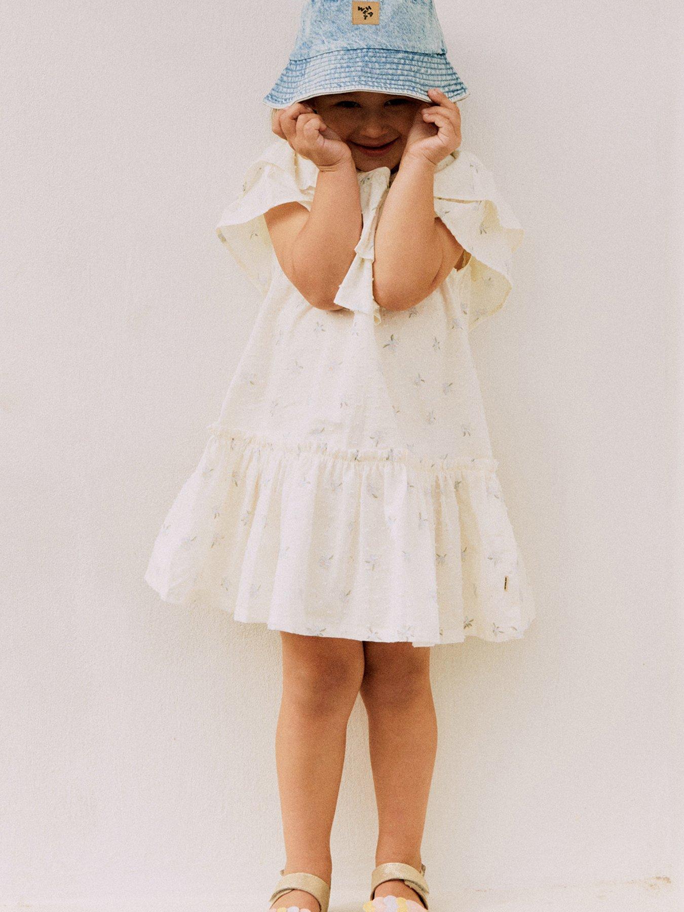 undefined Girls Sibling Floral Dress - Cream
