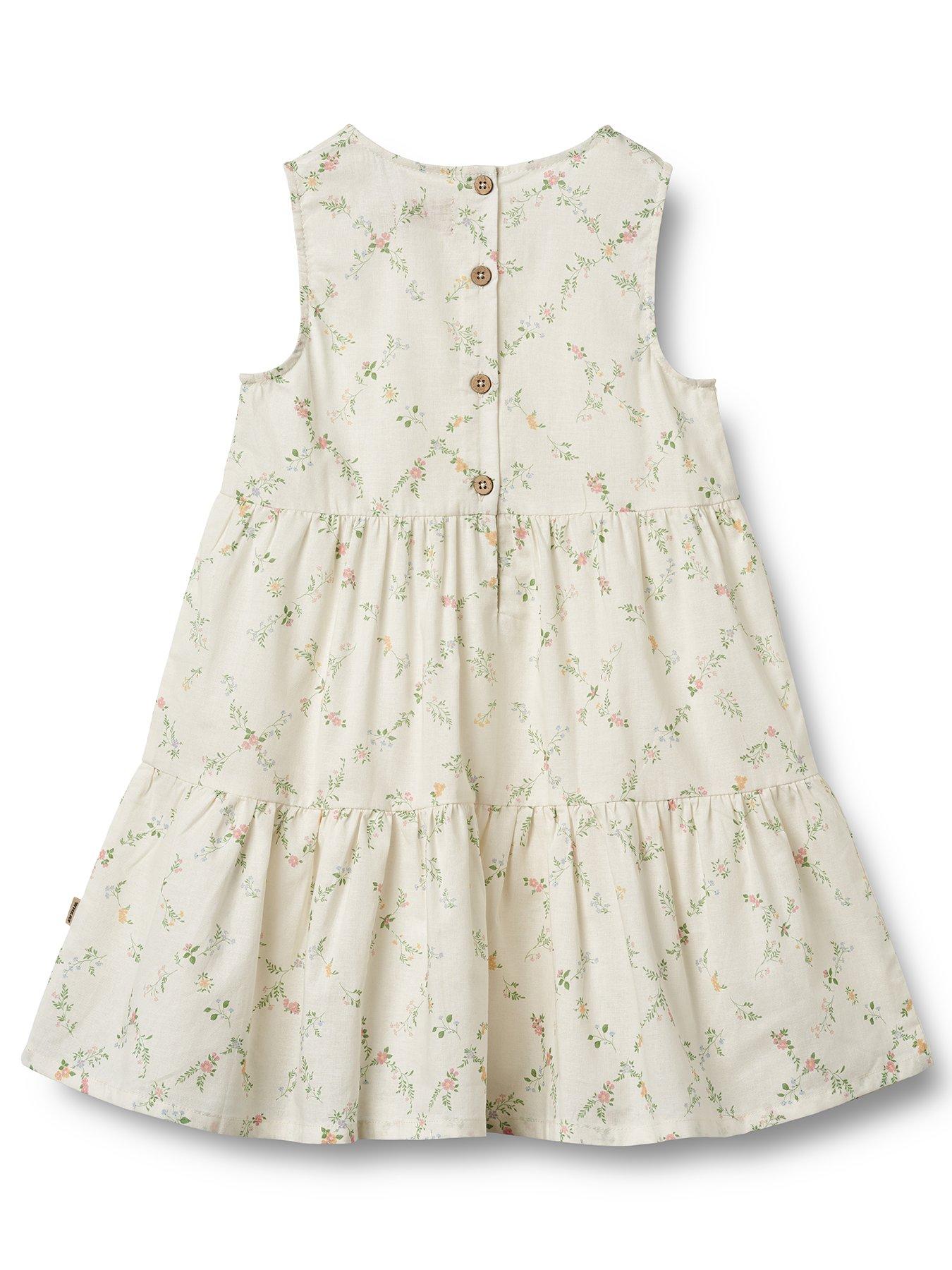 Image 2 of 3 of Wheat Girls Luise Sleeveless Floral Dress - Cream