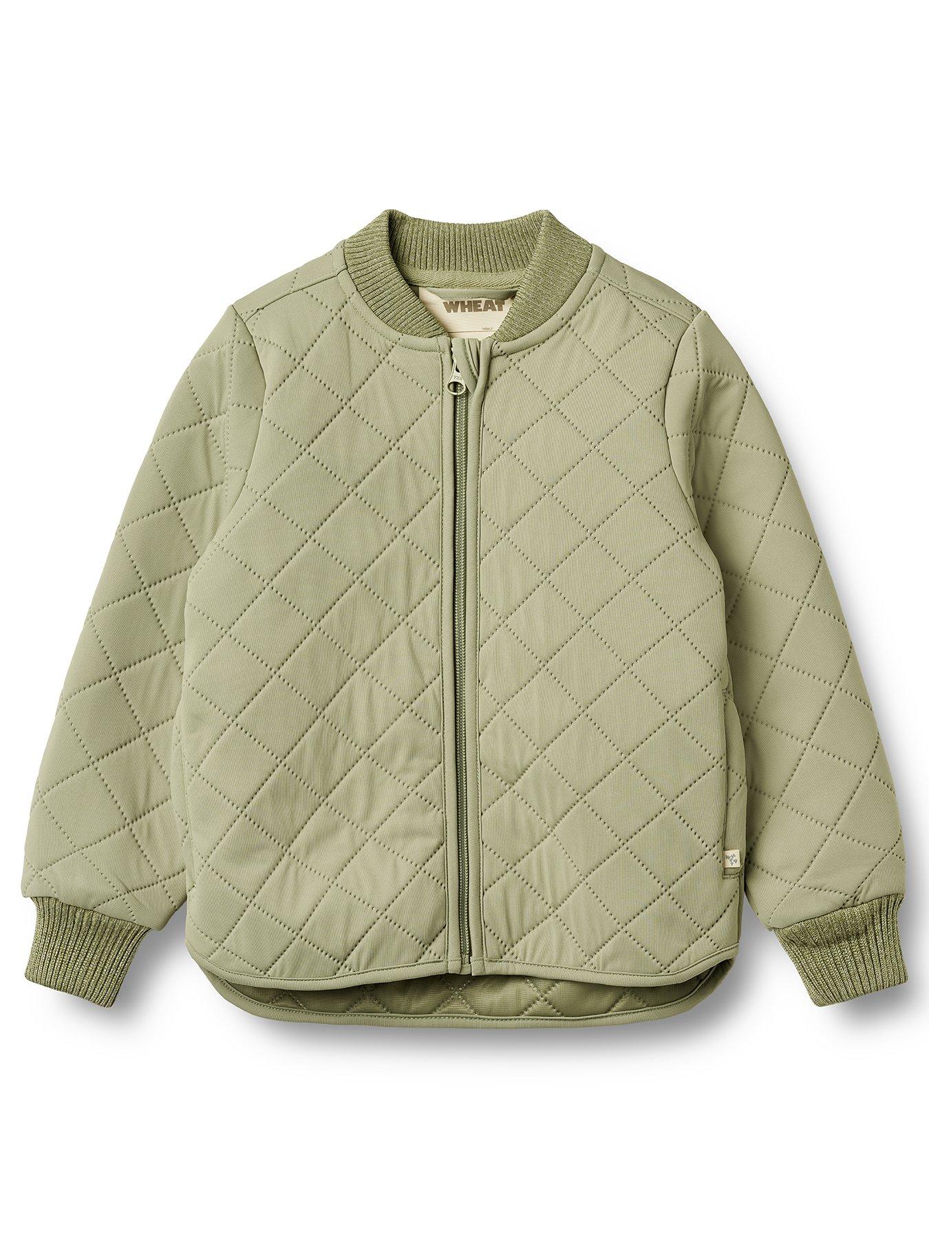 Wheat: Unisex Kids Sibling Quilted Jacket - Green