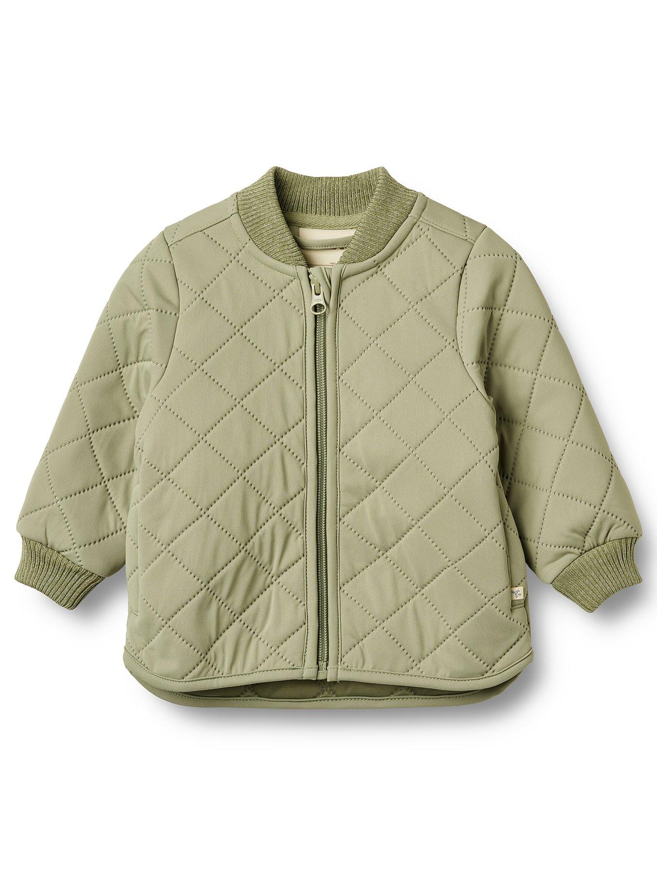 undefined Baby Unisex Sibling Quilted Jacket - Green