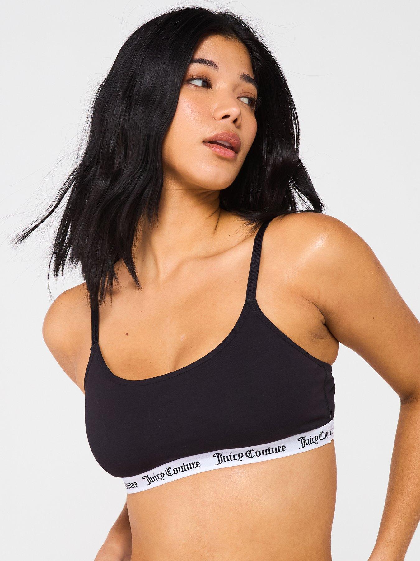 undefined Classic Juicy Logo Band Bralette - Black / Grey