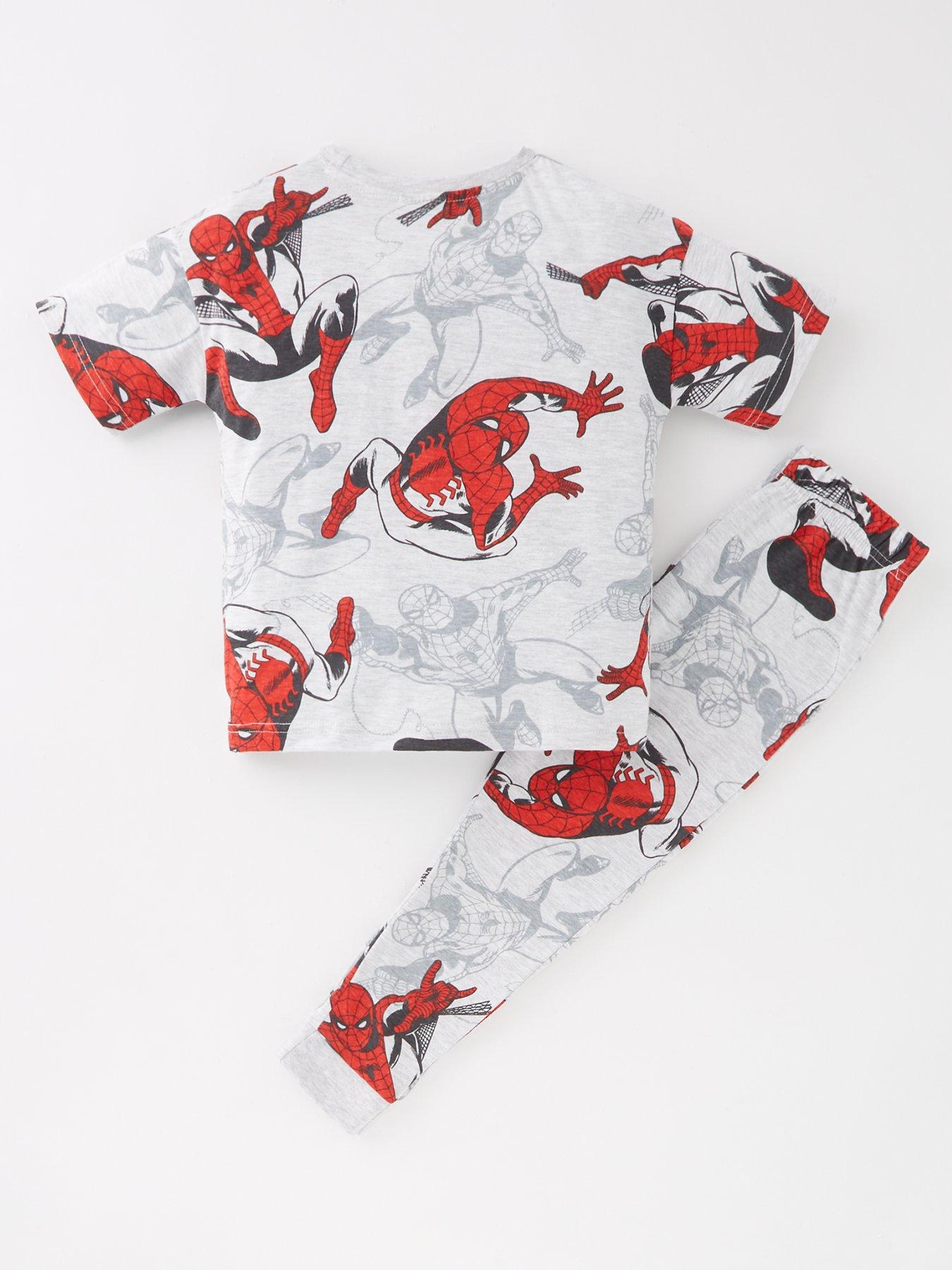 Image 2 of 4 of Spiderman All Over Print Short Sleeve Pyjamas - Grey
