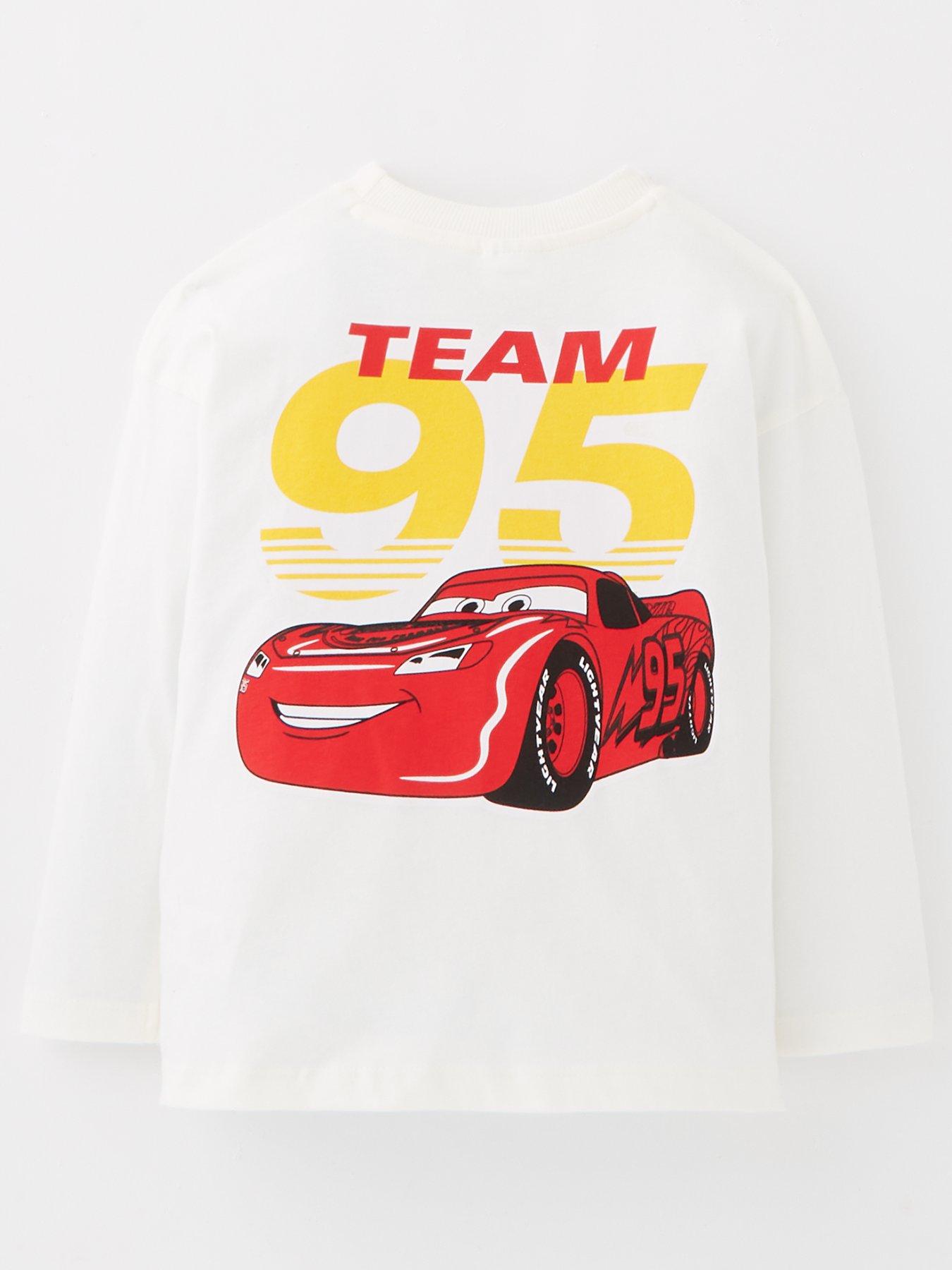 Image 2 of 4 of Disney Cars Lightning Mcqueen Oversized Long Sleeve Tee - White