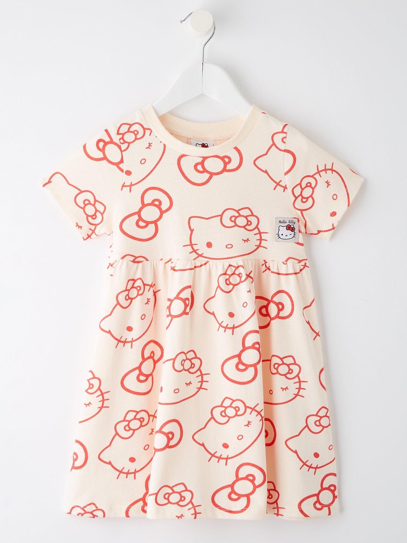 undefined All Over Print Short Sleeve Skater Dress - Red