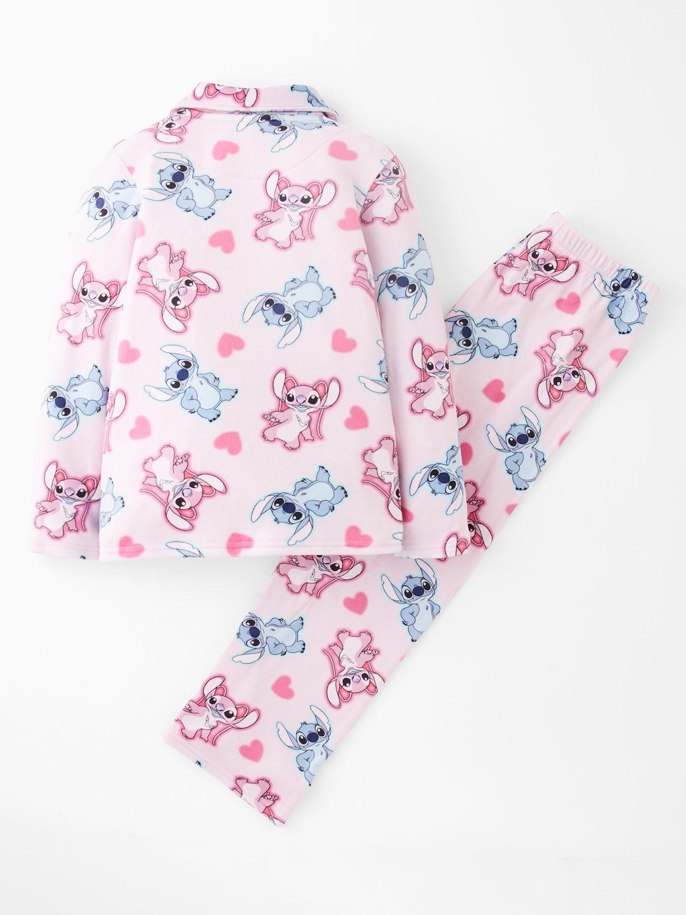 Image 2 of 4 of Disney Lilo & Stitch Disney Lilo &amp; Stitch Button Through Fleece Pyjamas - Pink