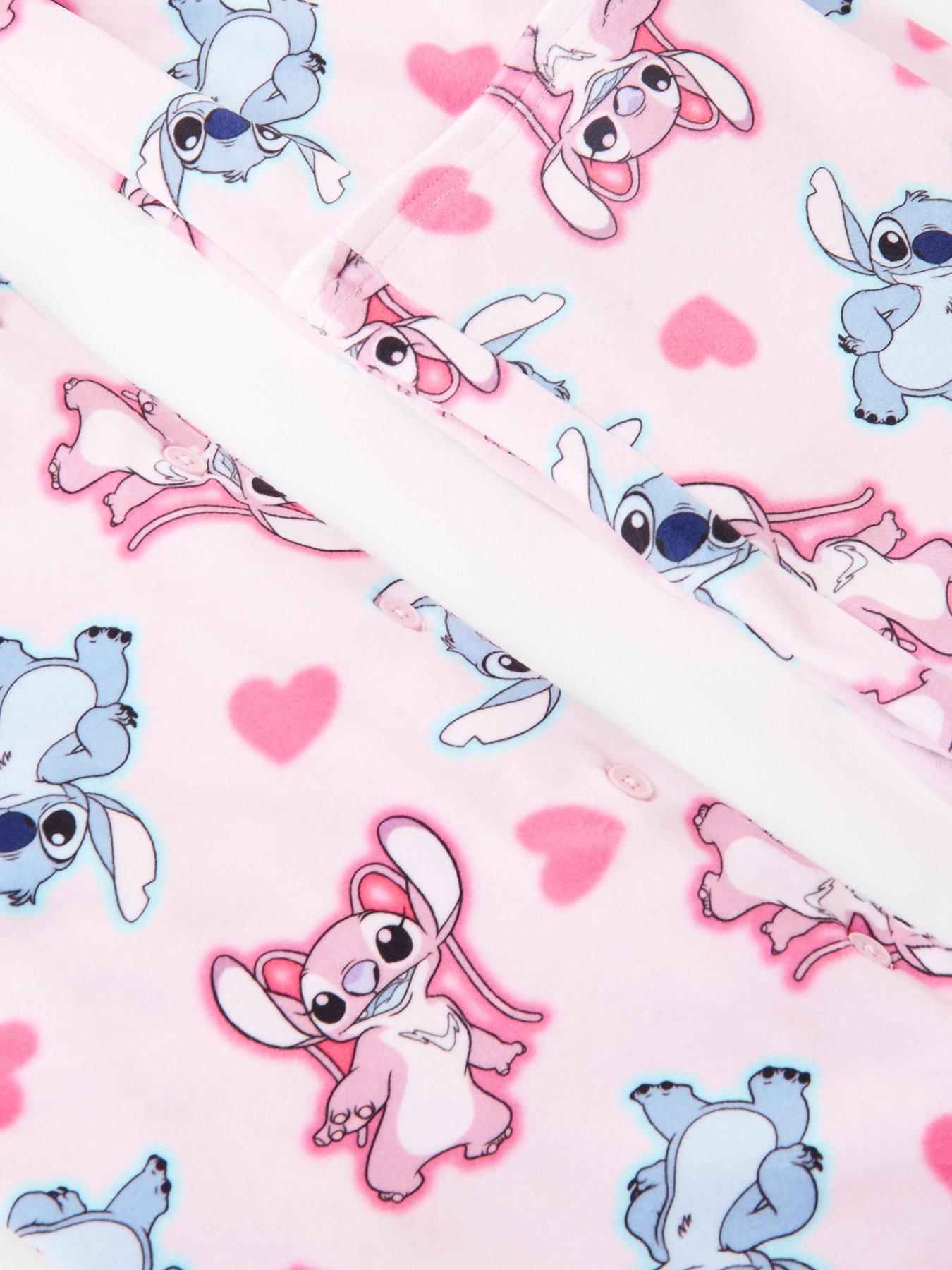 Image 3 of 4 of Disney Lilo & Stitch Disney Lilo &amp; Stitch Button Through Fleece Pyjamas - Pink