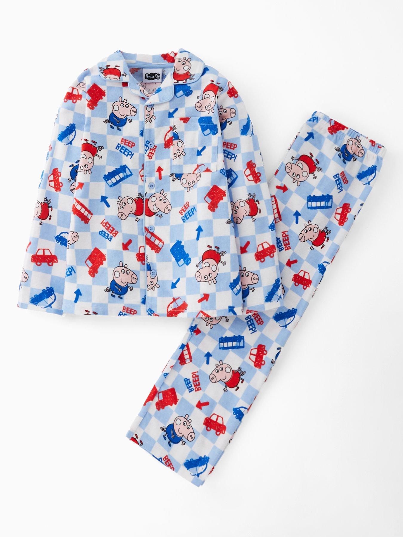 Image 1 of 4 of George Pig Brushed Cotton Pyjamas - Blue