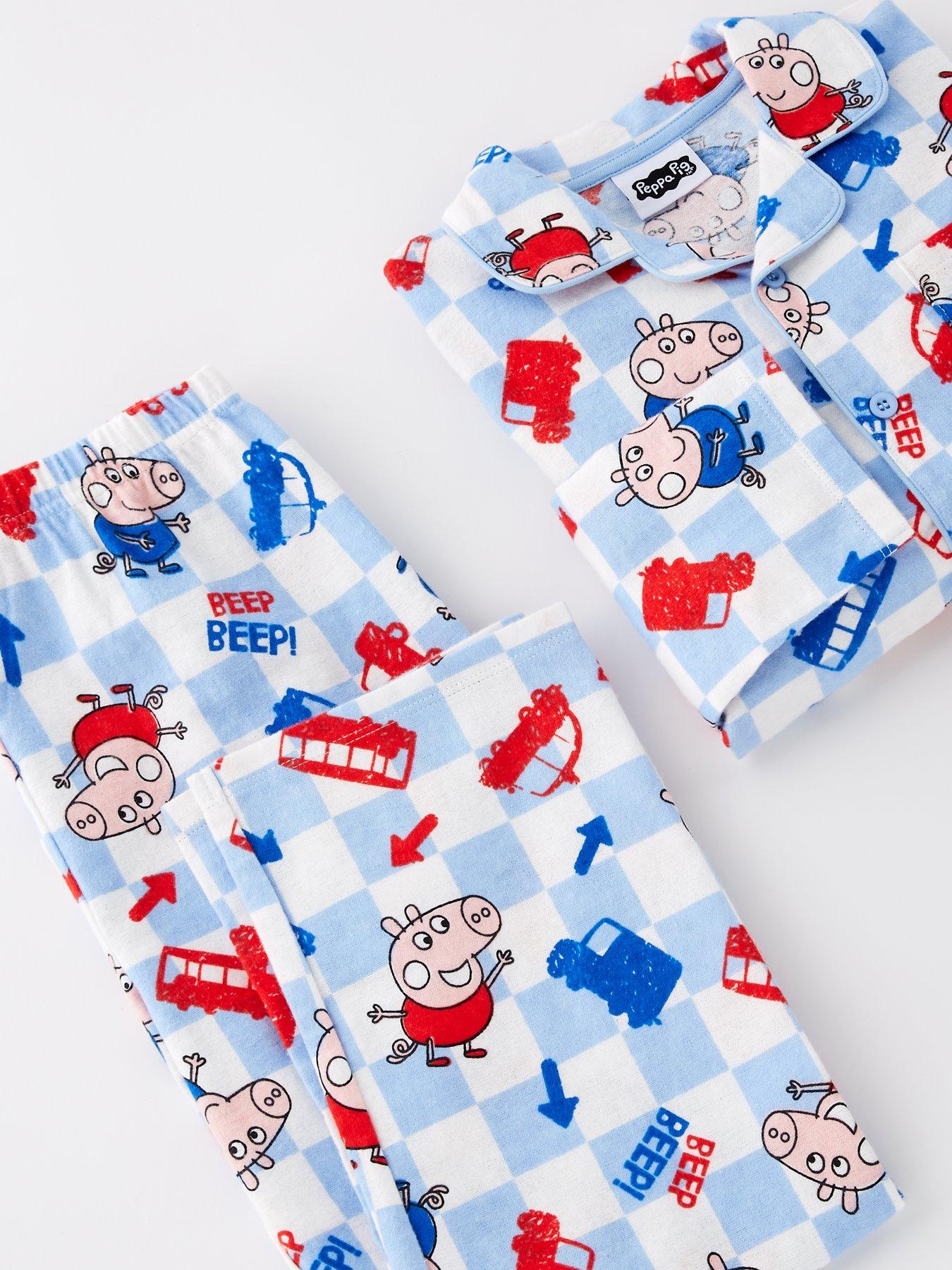 Image 3 of 4 of George Pig Brushed Cotton Pyjamas - Blue
