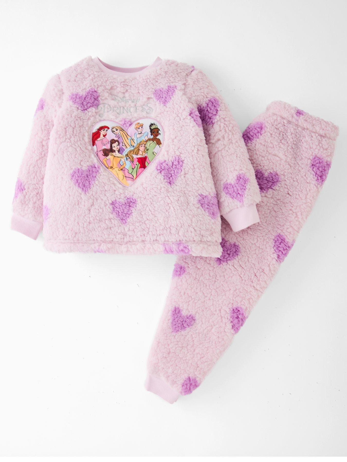 The Very Collection Disney Princess Embossed Fleece Pyjamas - Purple